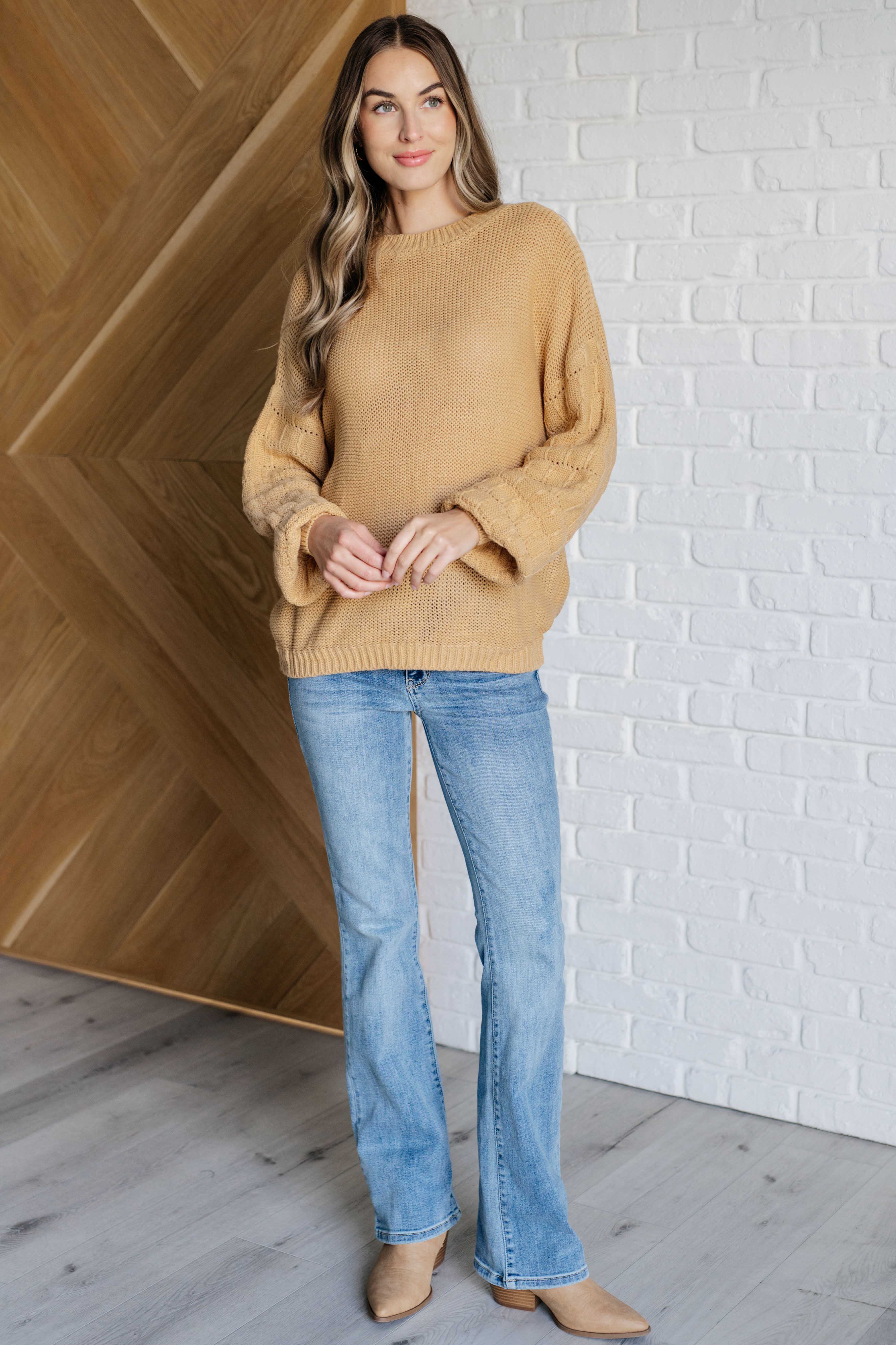 Cozy Knit Sweater in Wheat