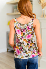 Floral Tank Top Call My Name or Walk On By Cowl Neck
