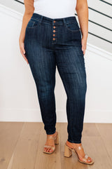 Judy BlueCelecia High Waist Hand Sanded Resin Skinny Jeans