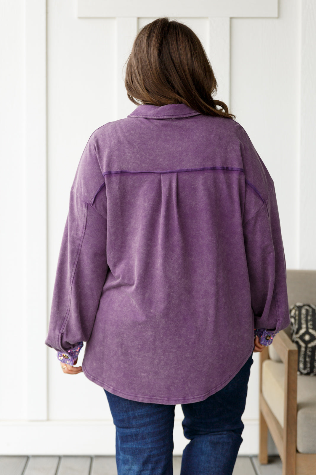 Sequins Shacket in Purple