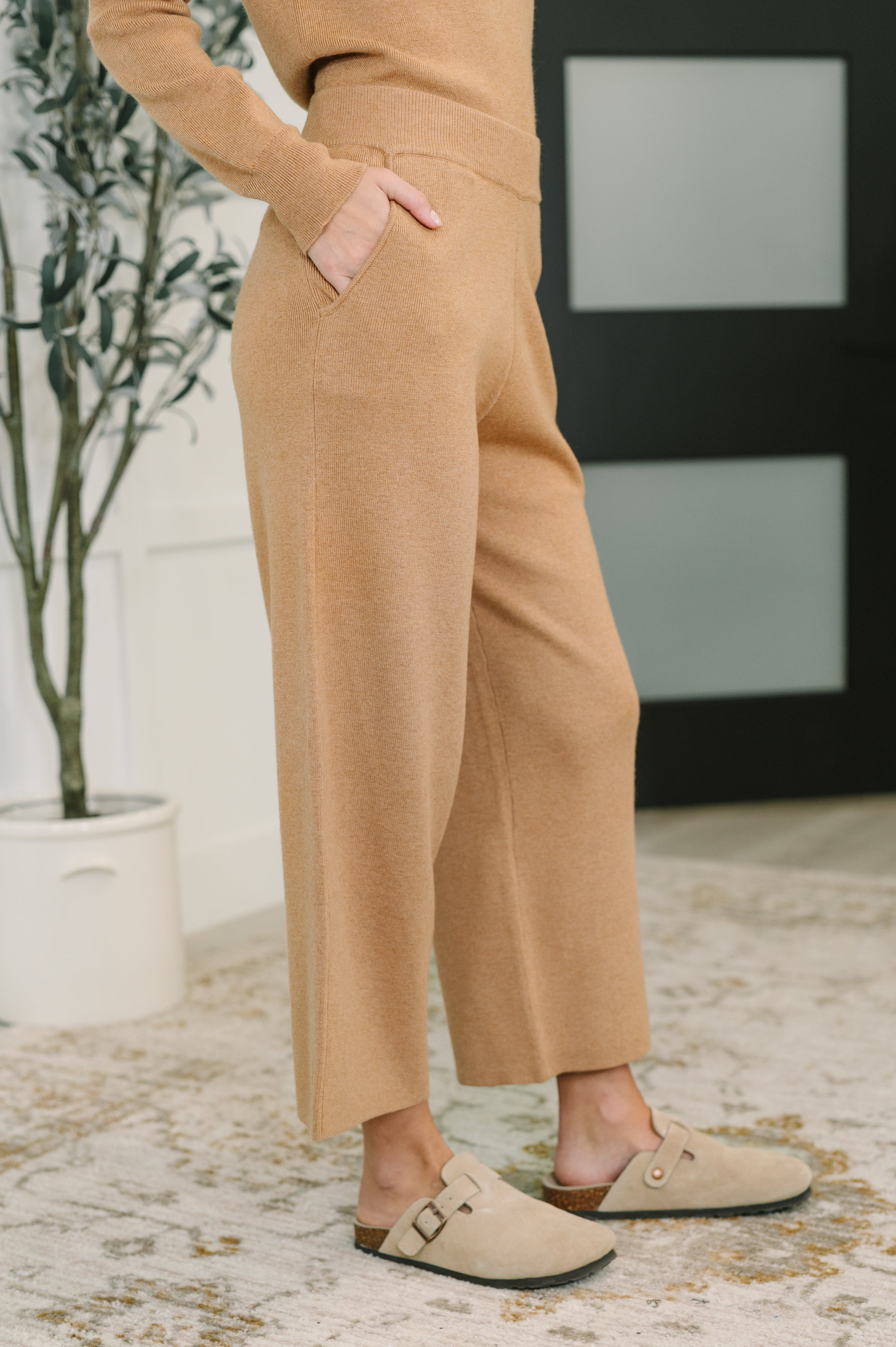 Clove Cashmere Culottes Bottoms in Camel