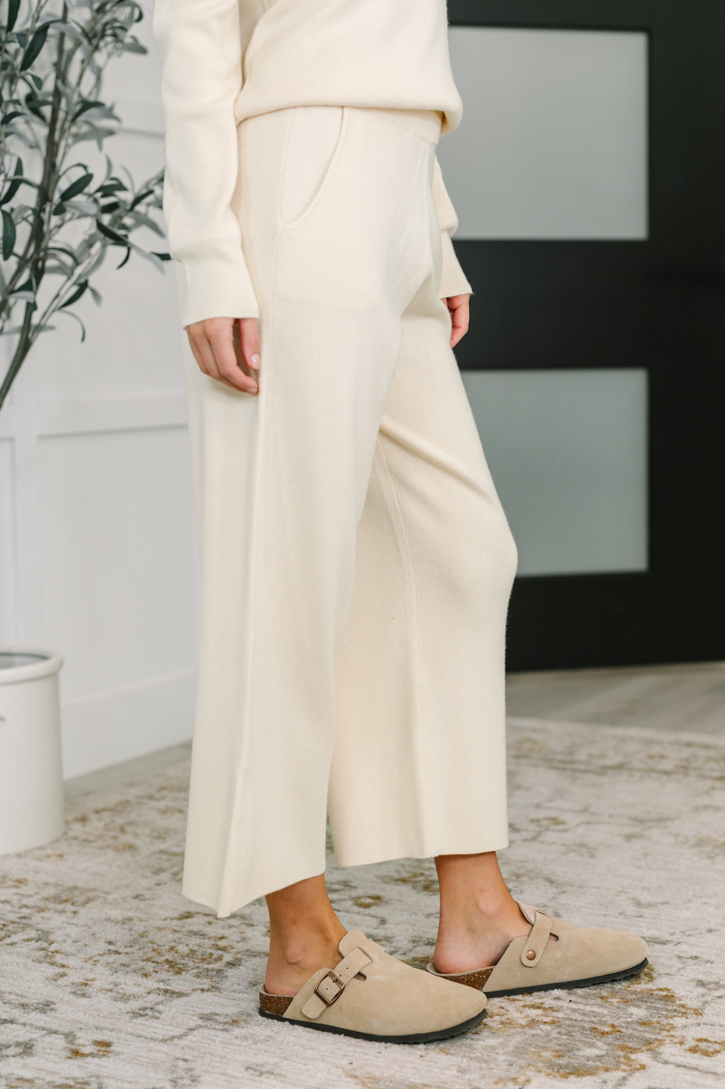 Clove Cashmere Culottes Bottoms in Oat