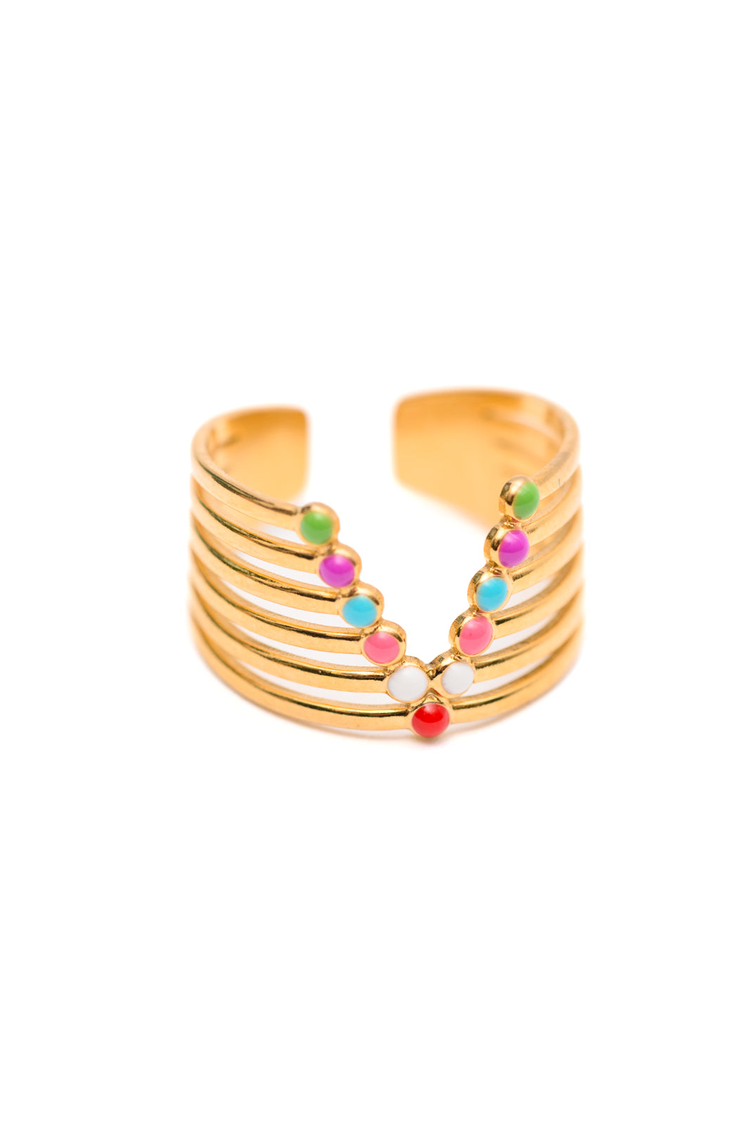 Color In The Lines Ring 18K Gold Plated Stainless Steel