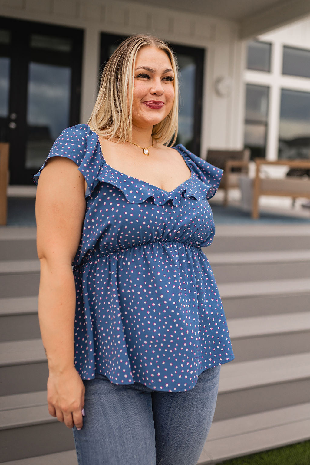 Connect the Dots Babydoll Blouse