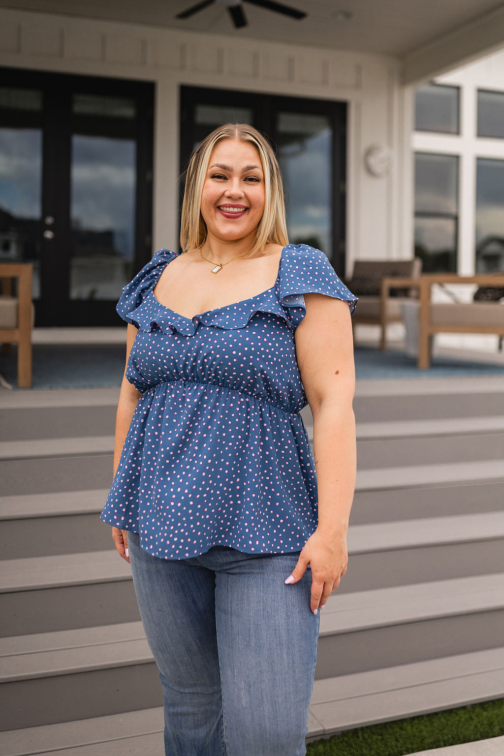 Connect the Dots Babydoll Blouse