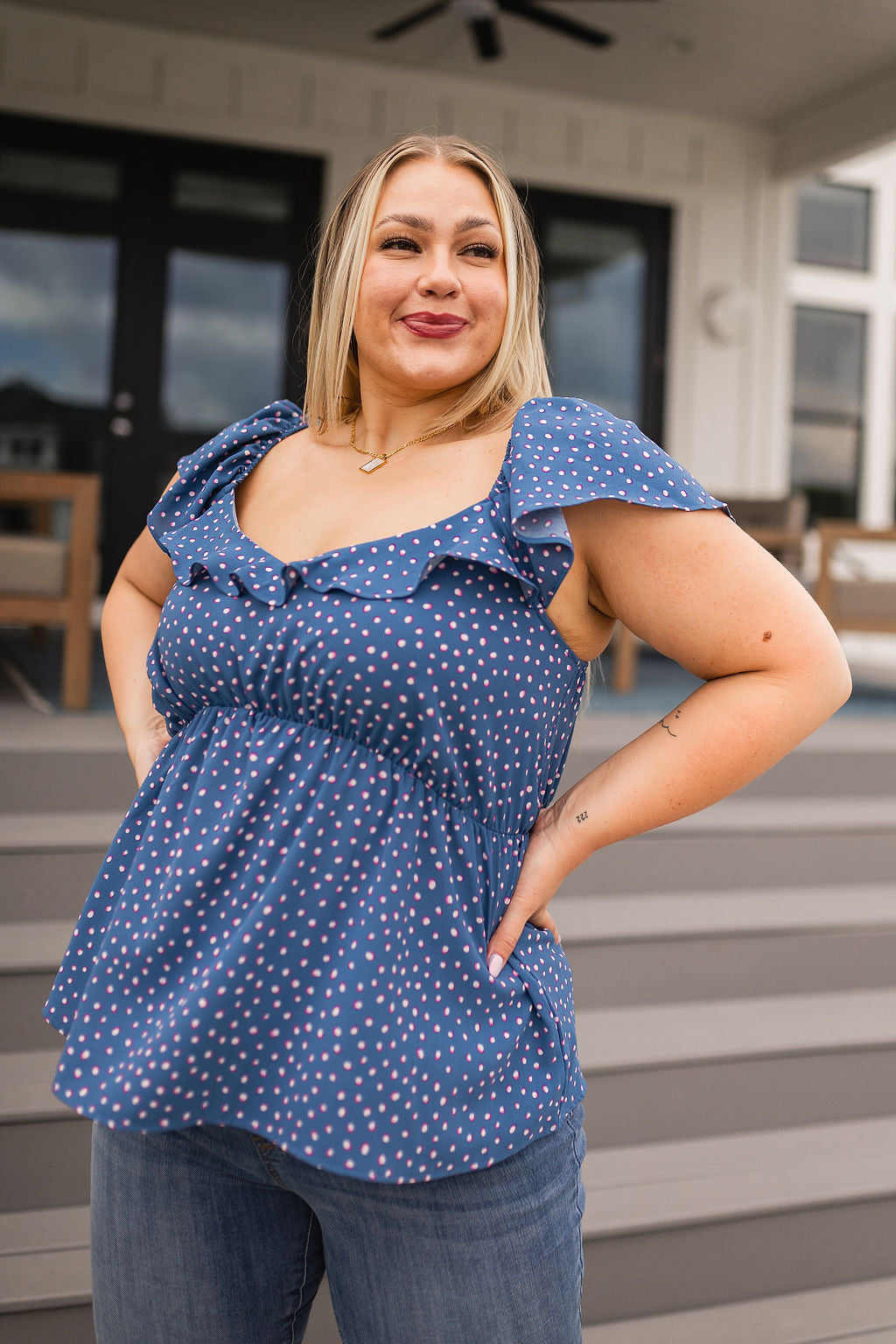 Connect the Dots Babydoll Blouse