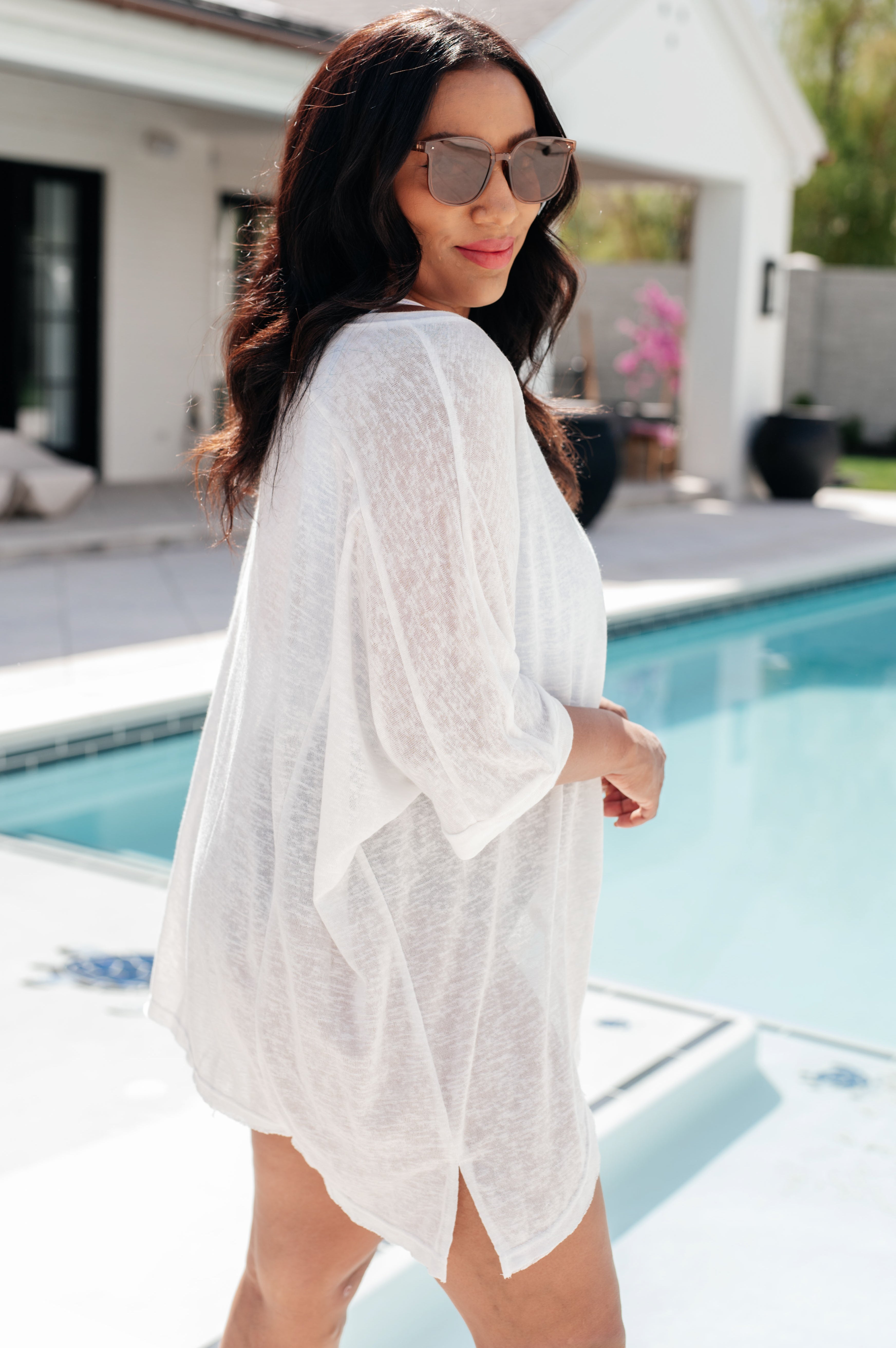 Continue On Oversized Tunic Swim Coverup