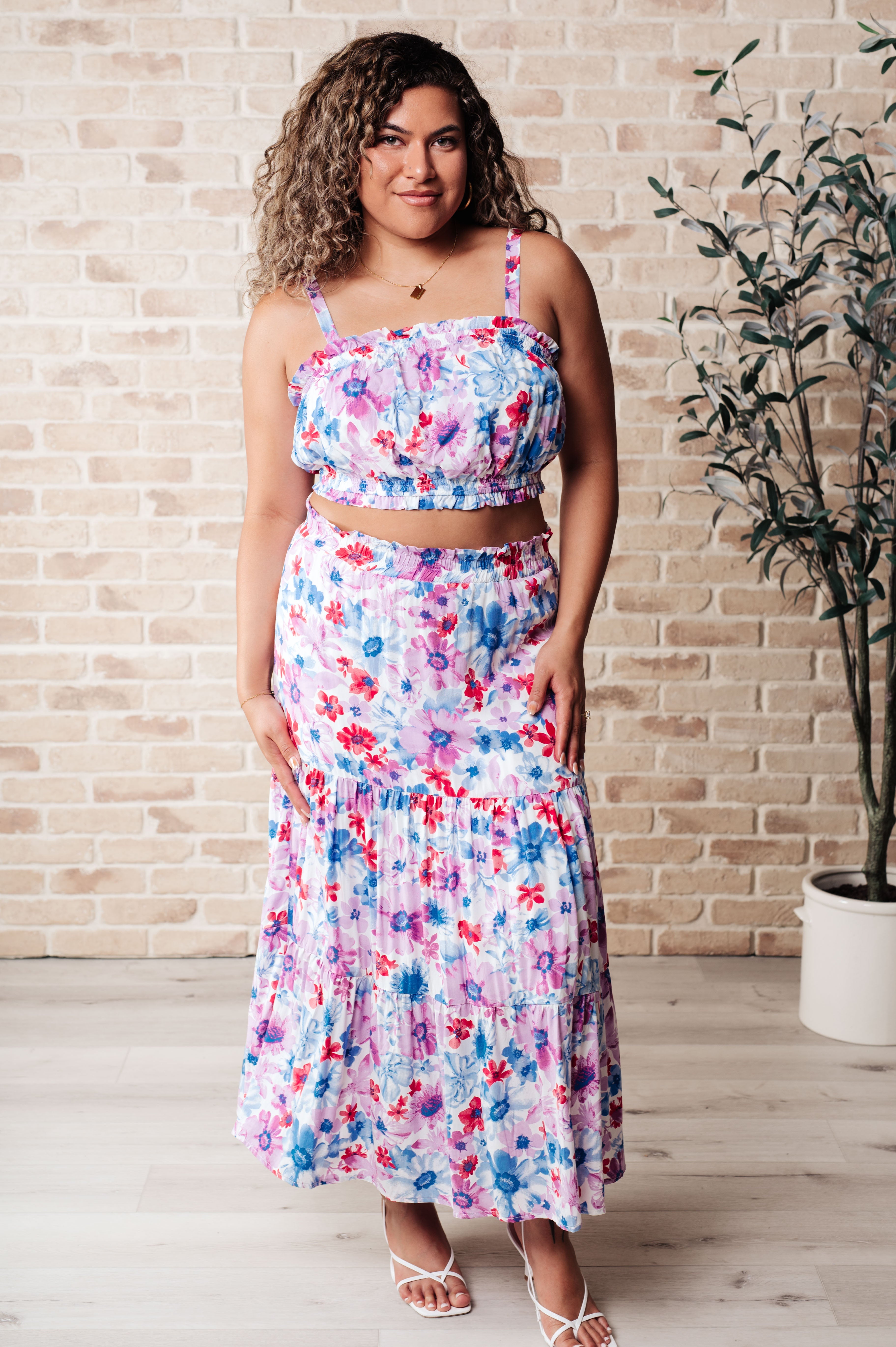 Maxi Skirt Set in Blue