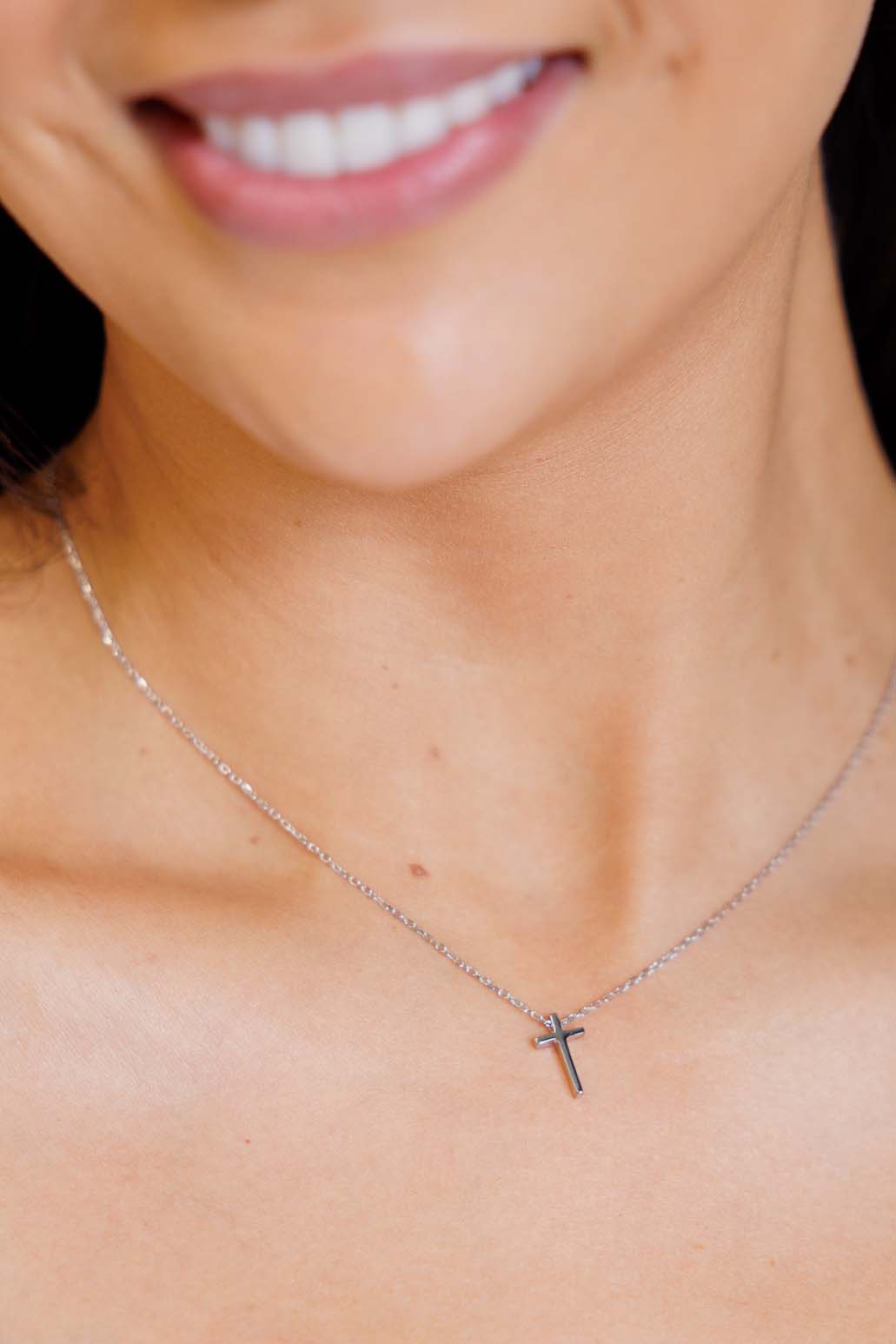 Dainty 925  Sterling Silver Cross Necklace