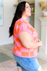 Sparkling Checkered Sequin Sweater Top
