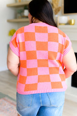 Sparkling Checkered Sequin Sweater Top