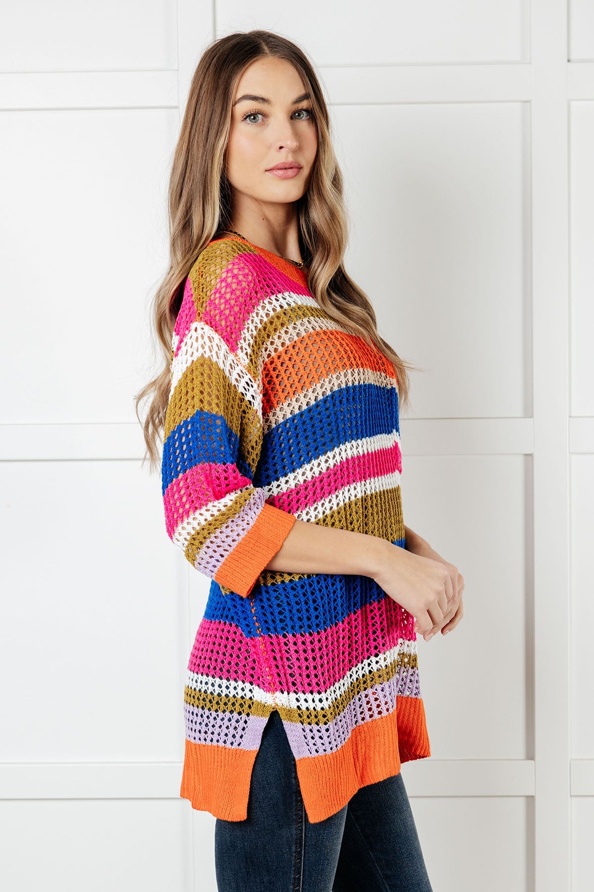 Coastal Reflection Striped Knit Tunic