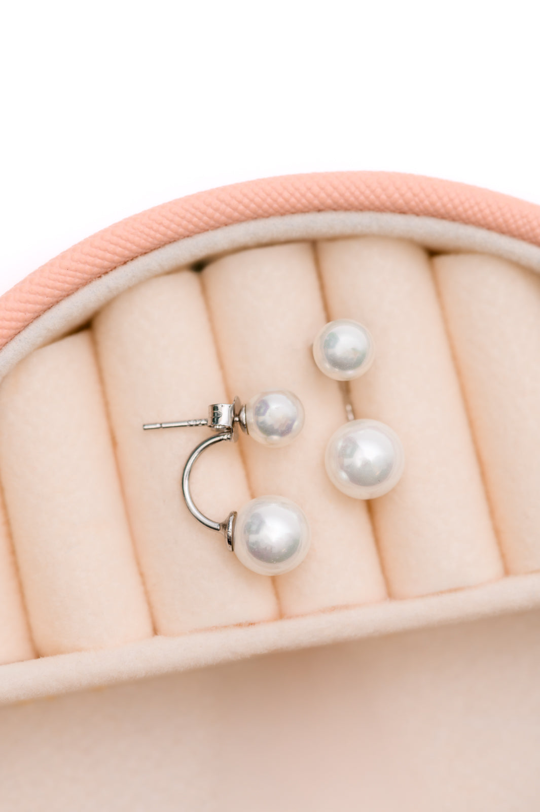 Double Pearl Stud 925 Sterling Silver Earrings