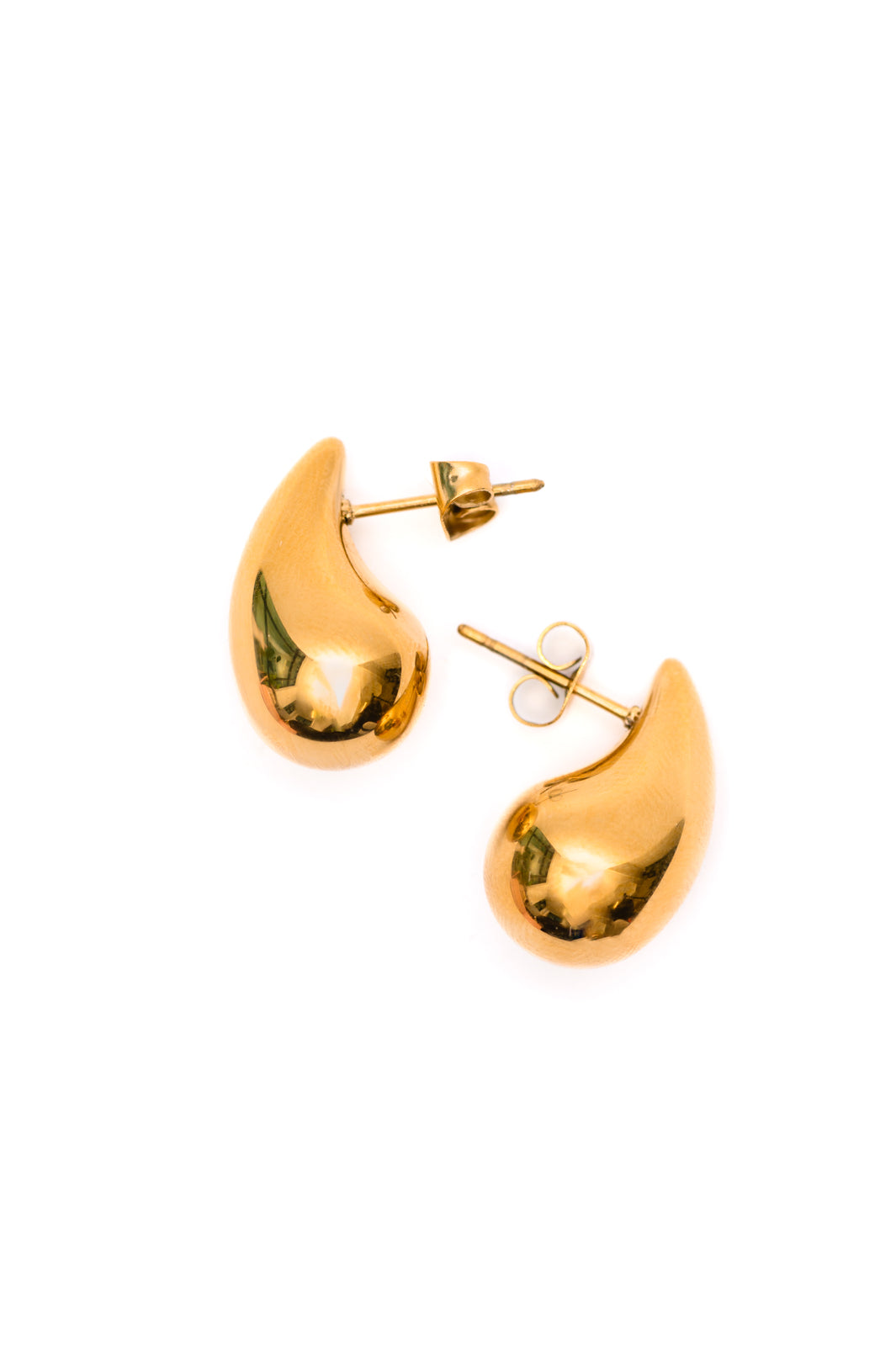 Drip Drop Teardrop 18K Gold Plated Stainless Steel Earrings