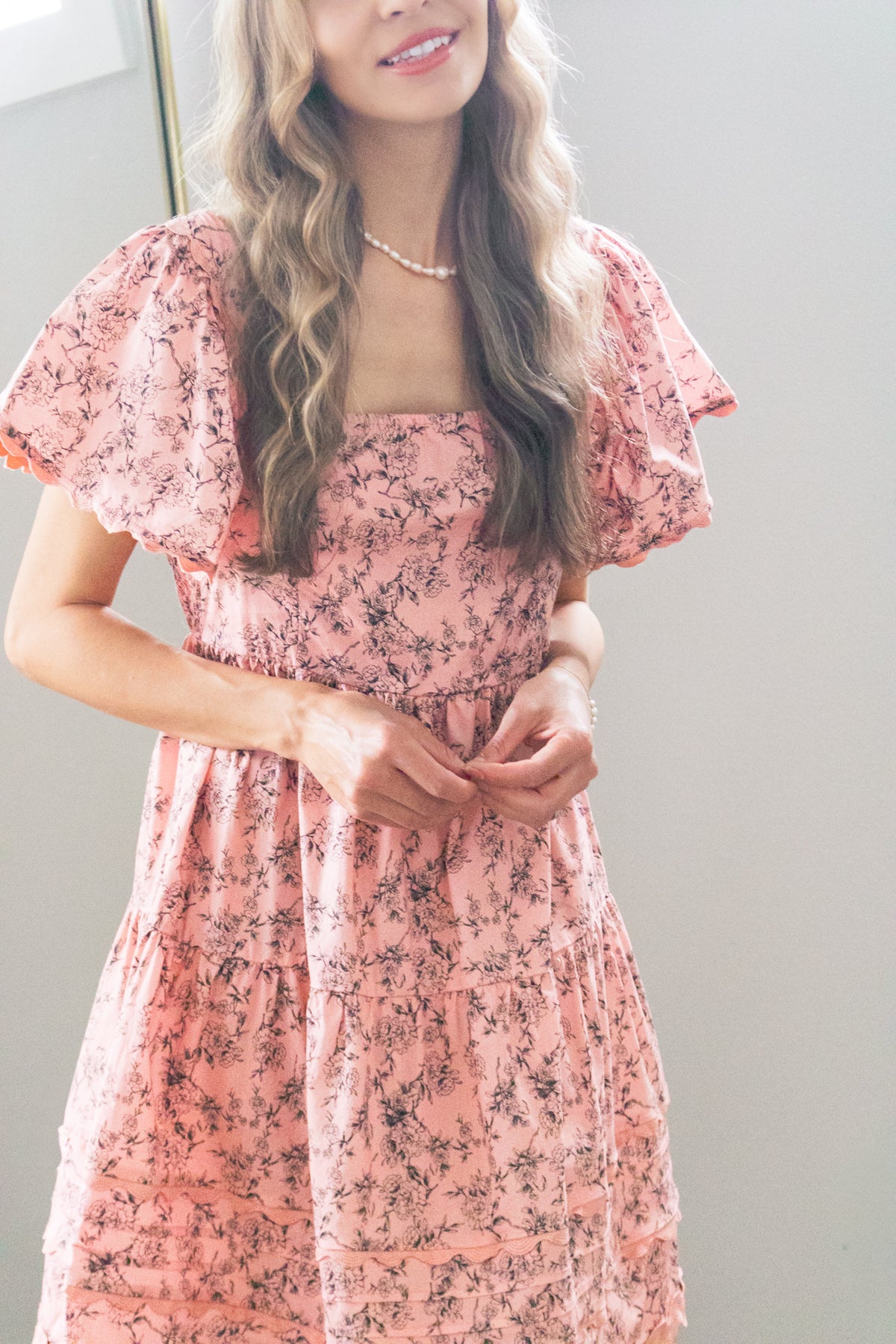 Love Letters Vintage Floral Cotton Dress in Rose