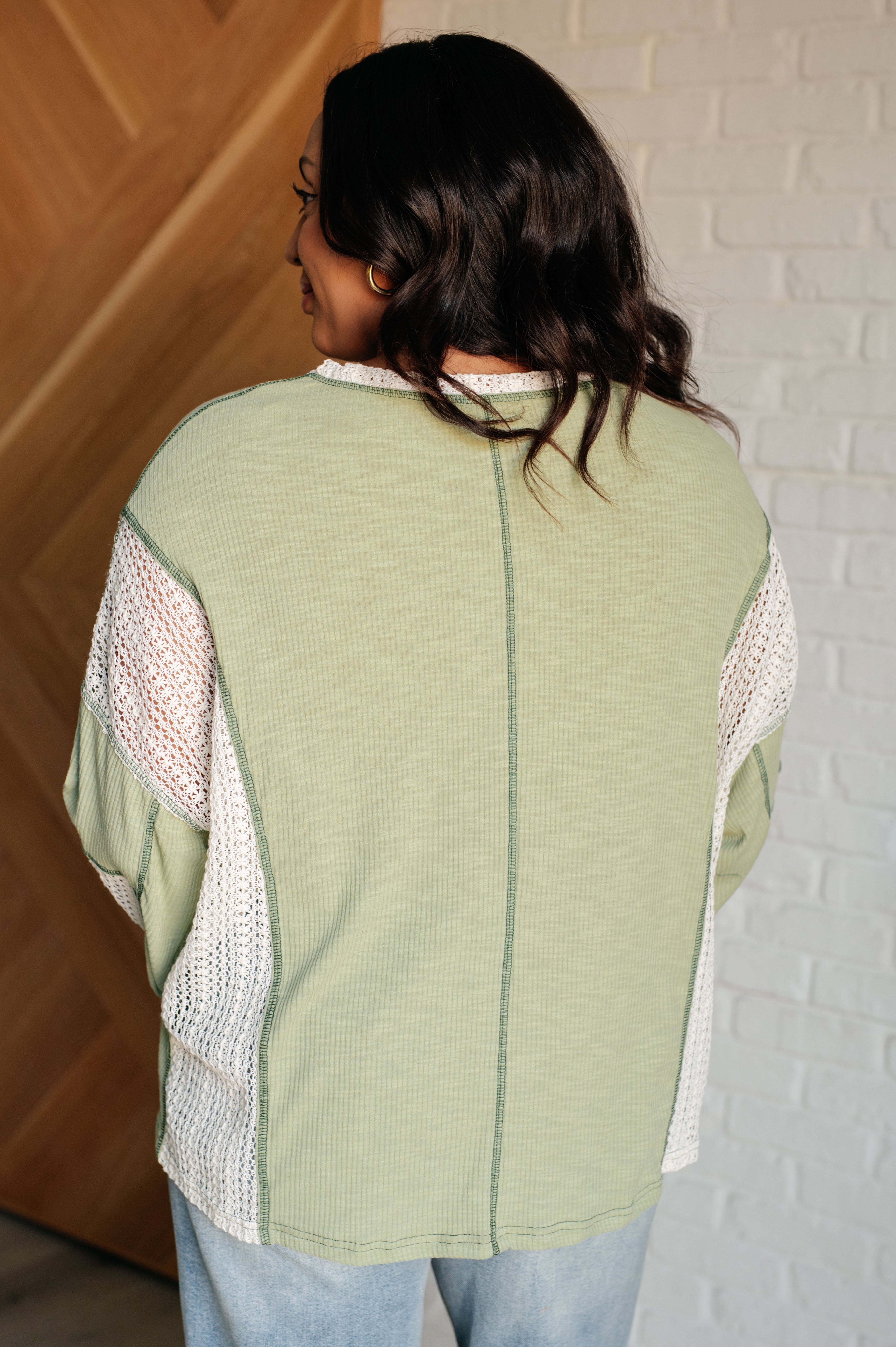 Serene Sage Patchwork Top