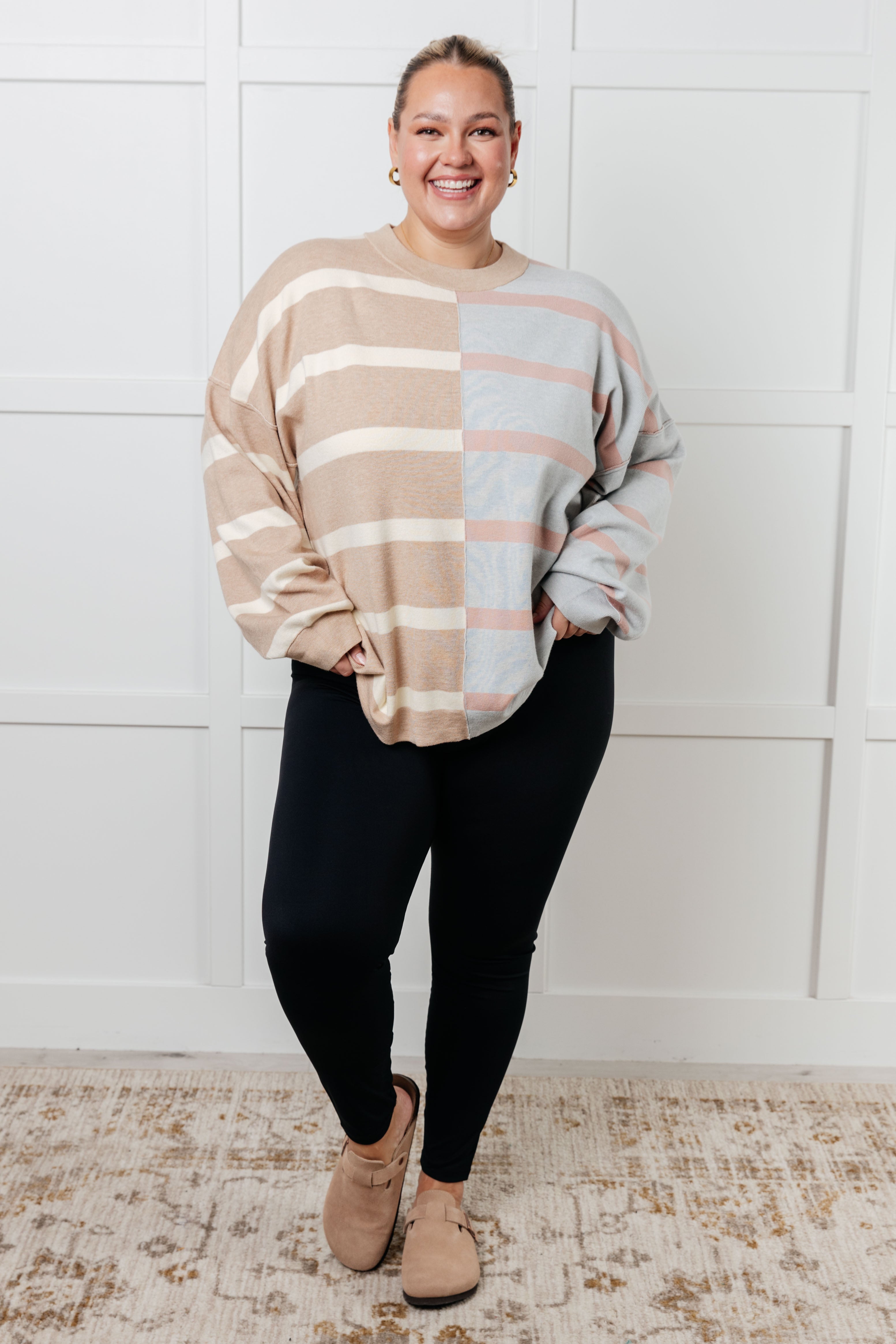 Cute Striped Patchwork Sweater