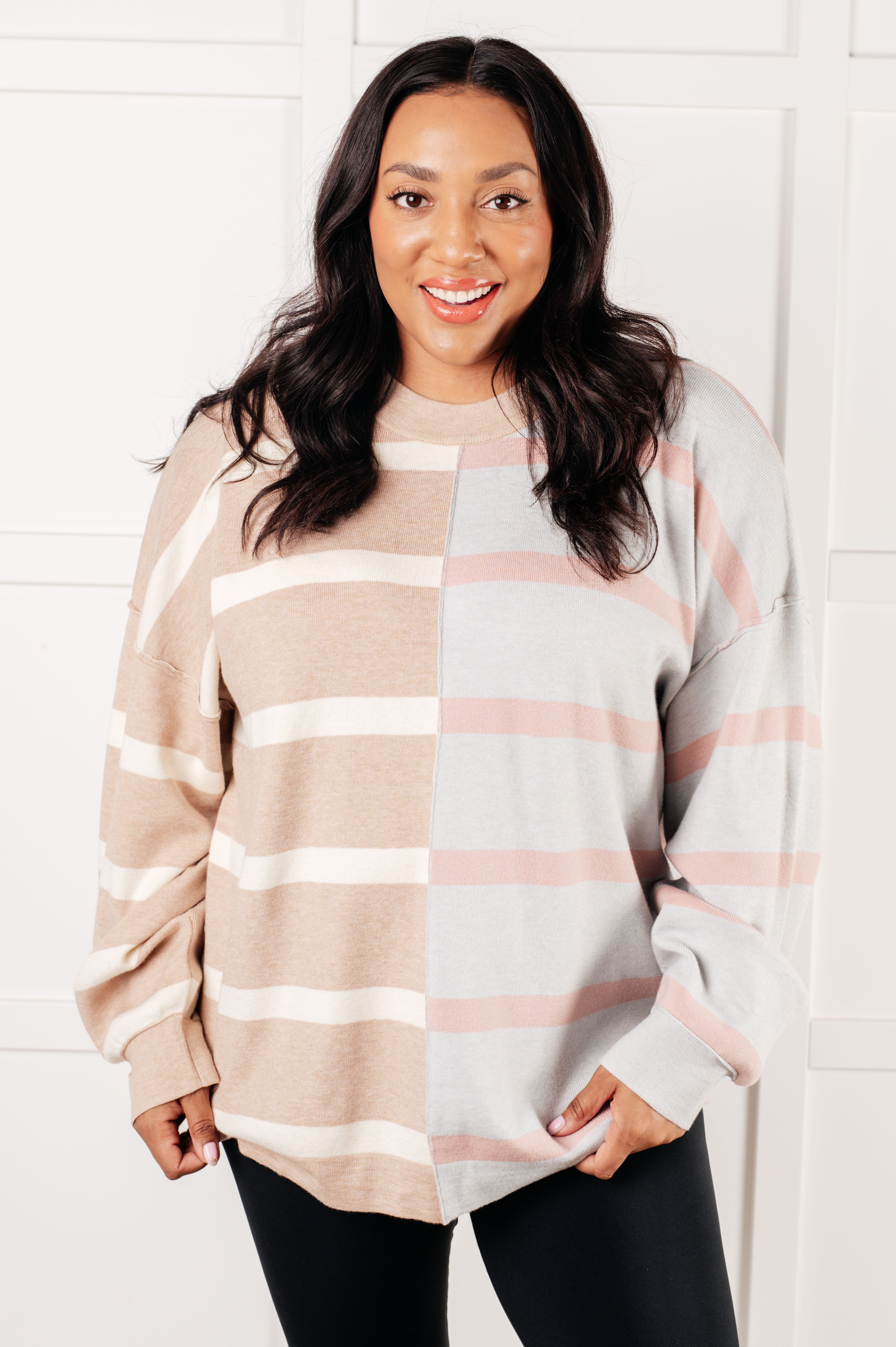 Cute Striped Patchwork Sweater