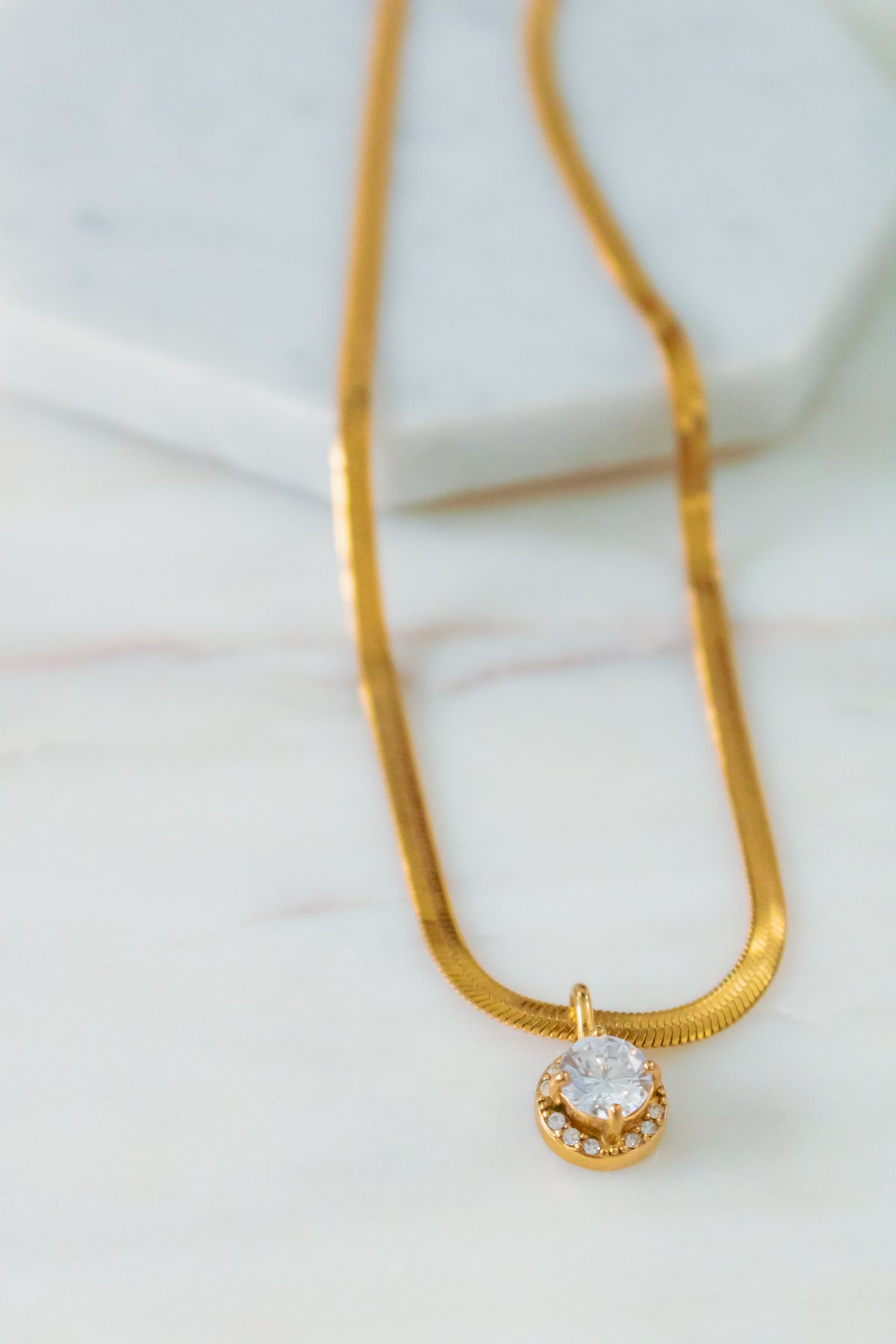A Little Sparkle 18K Gold Plated Necklace in Gem Gift For Her