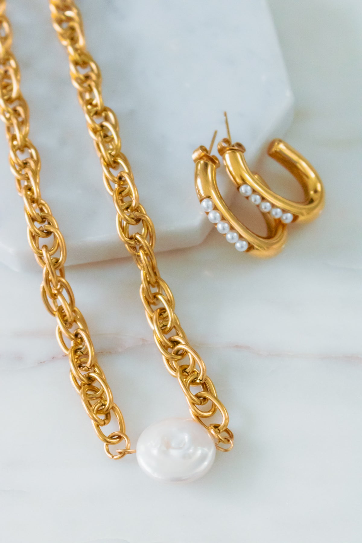 A Pearl Of Advice Hypoallergenic Jewelry 3 Piece Bundle in 18k Gold