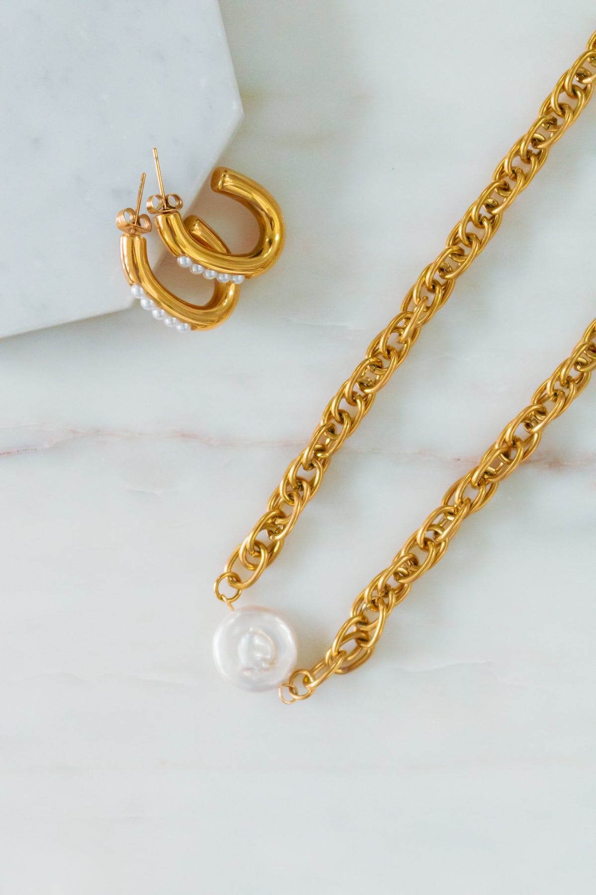 A Pearl Of Advice Hypoallergenic Jewelry 3 Piece Bundle in 18k Gold