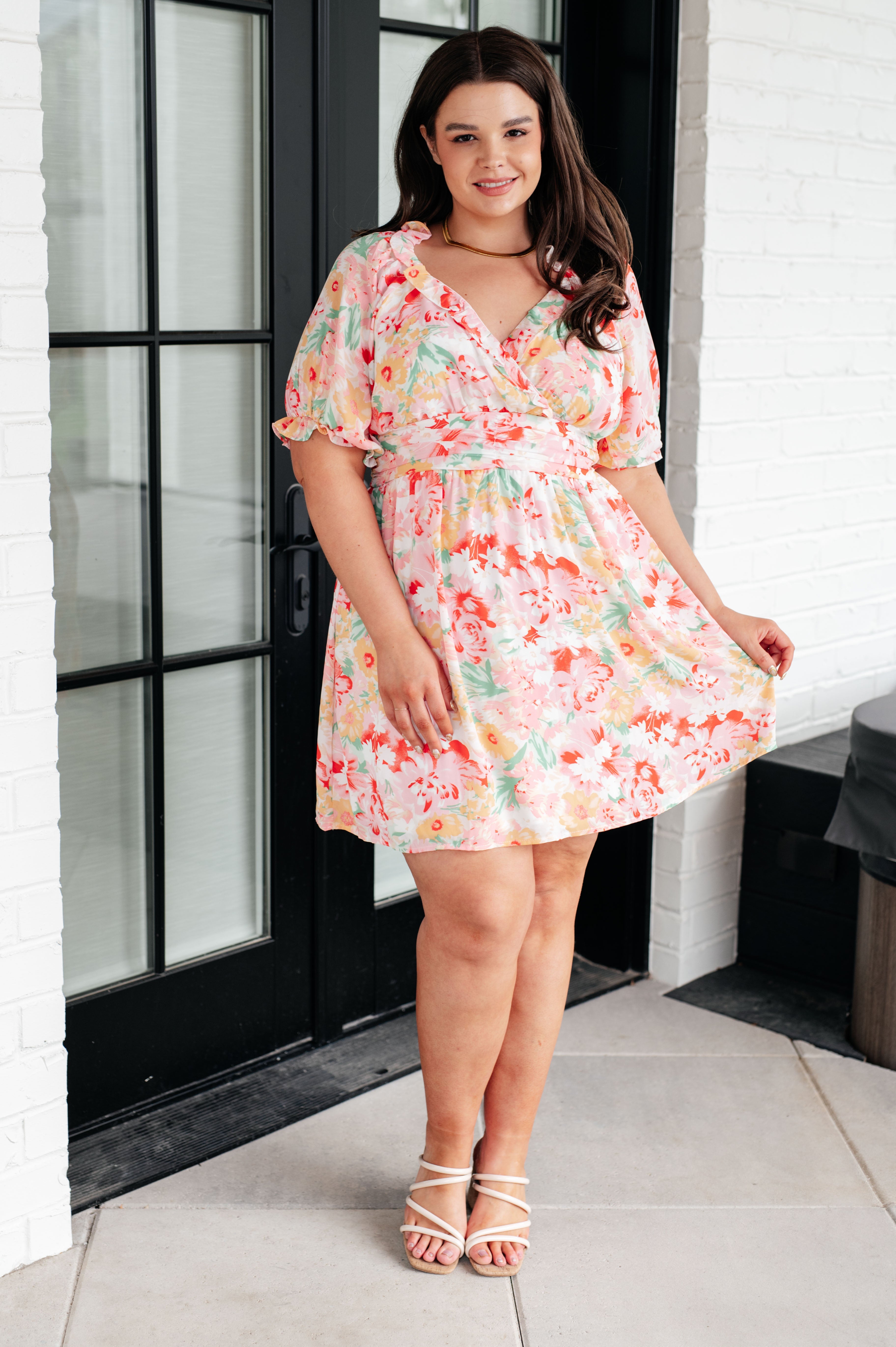 Fancy Free Floral Coquette Dress