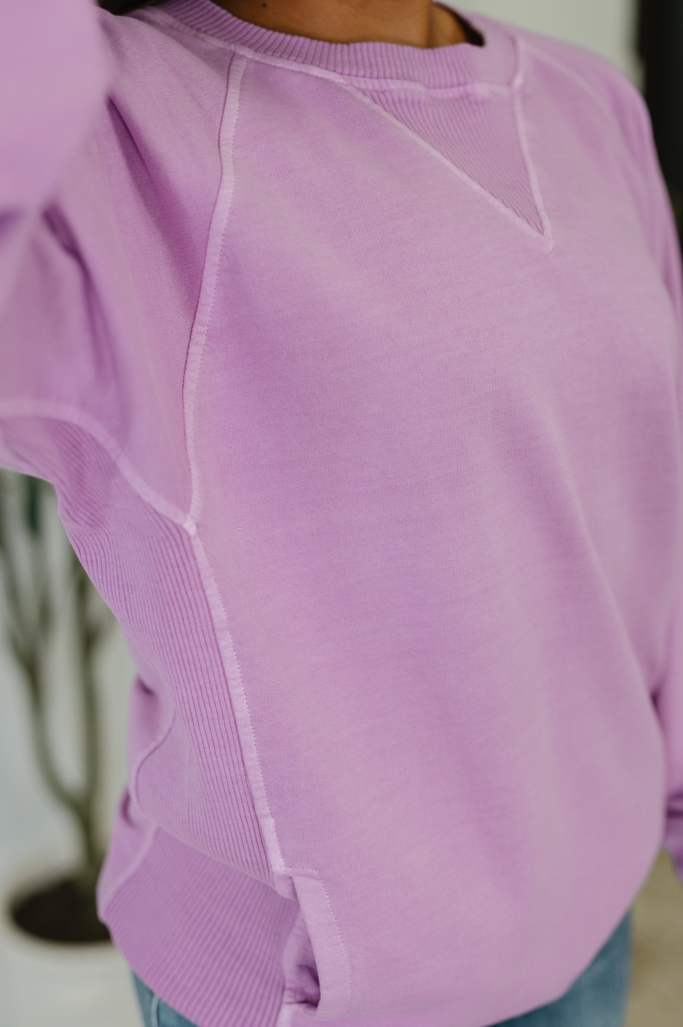 For the Experience Relaxed Cotton Pullover in Lavender