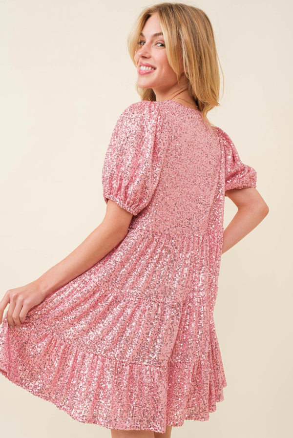 Pink Sequin Dress Lover Era