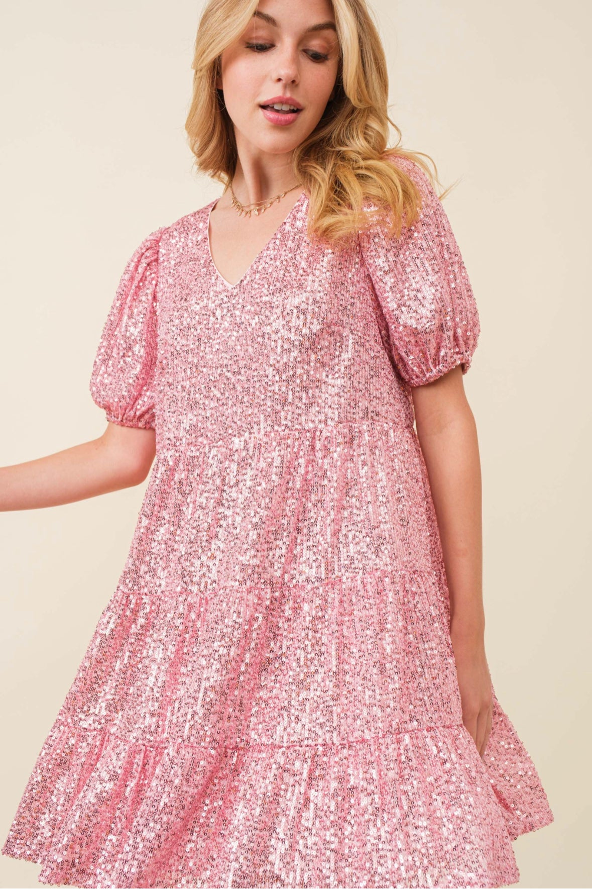 Sequin Dress Swifty Lover Era In Pink Sparkle -Sale-