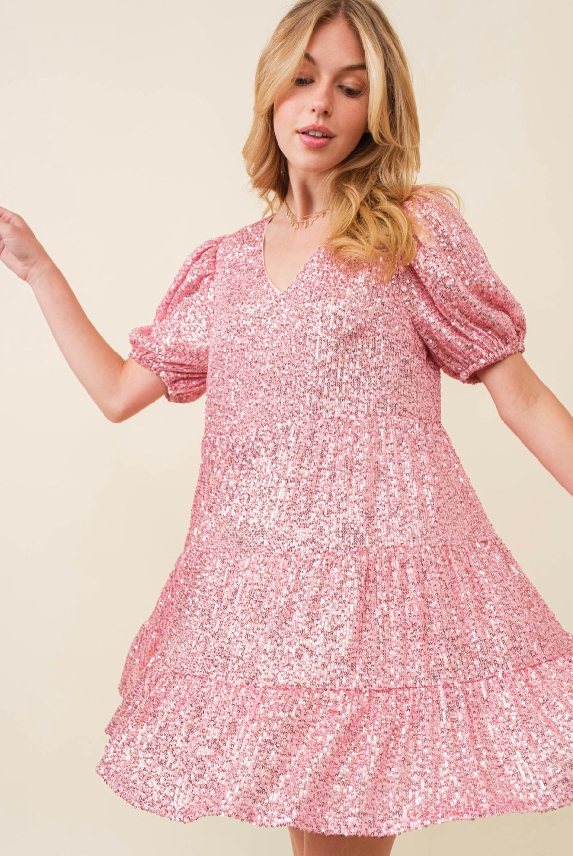 Sequin Dress Swifty Lover Era In Pink Sparkle -Sale-