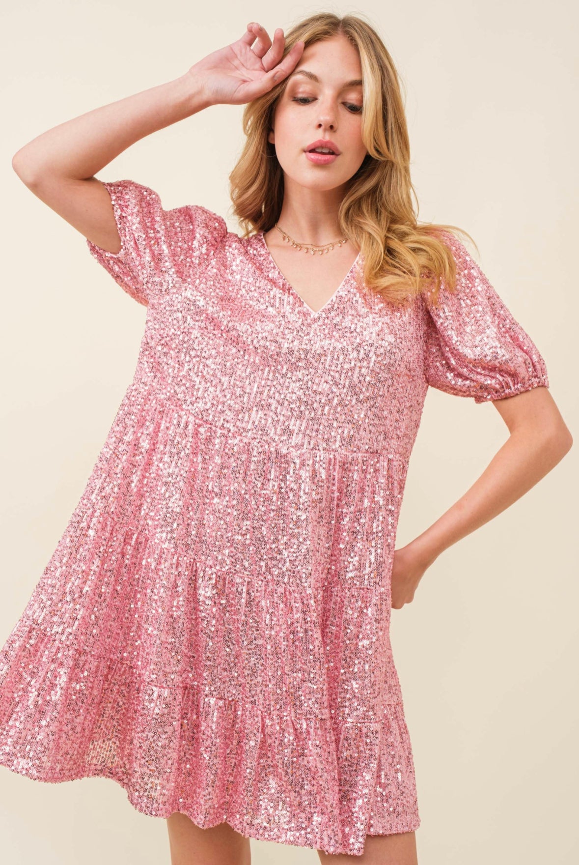 Sequin Dress Swifty Lover Era In Pink Sparkle -Sale-