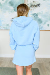 Had Me in the First Half Pullover Hoodie Top in Sky Blue