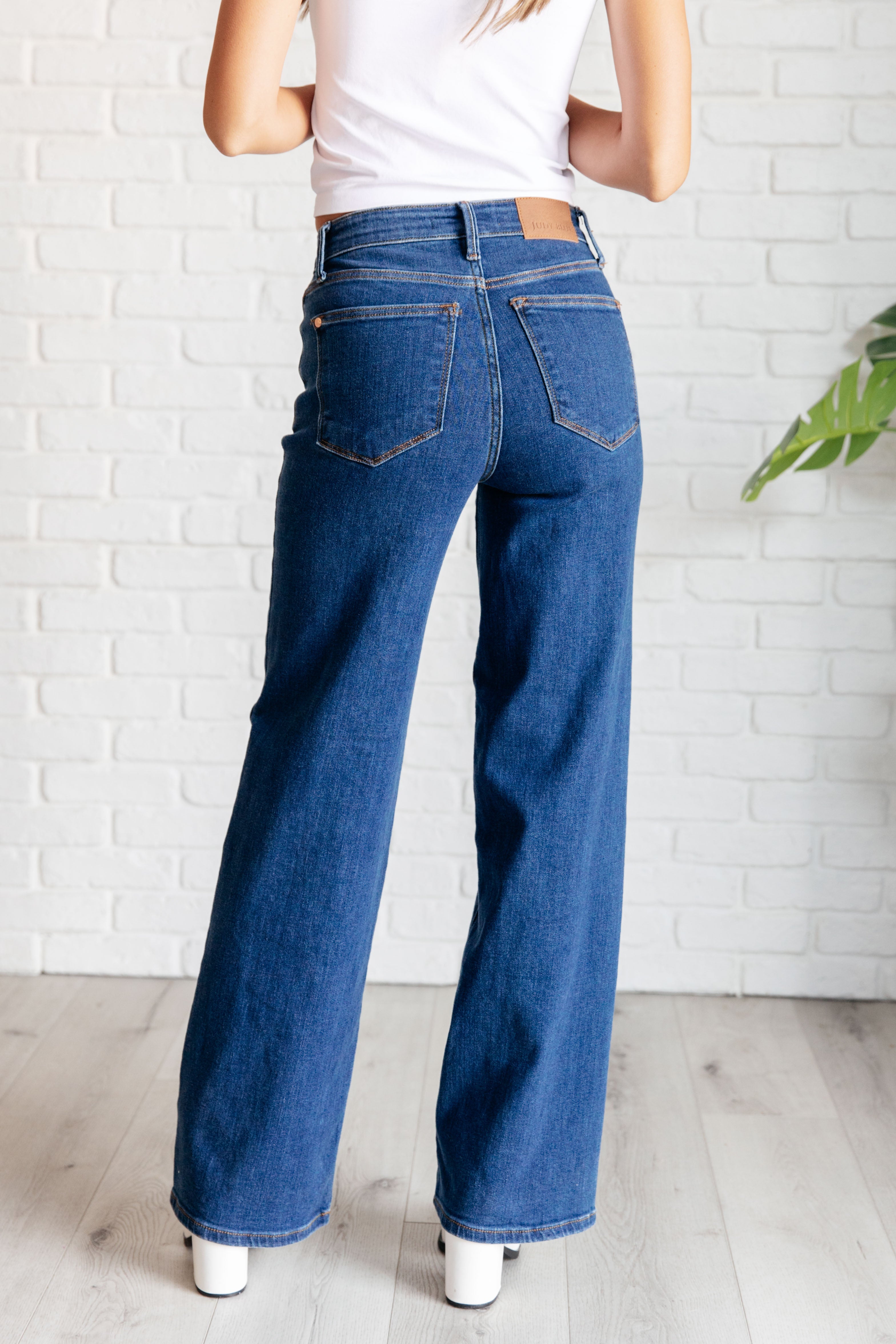 Judy Blue Hazel High Rise Vintage Wide Leg Jeans