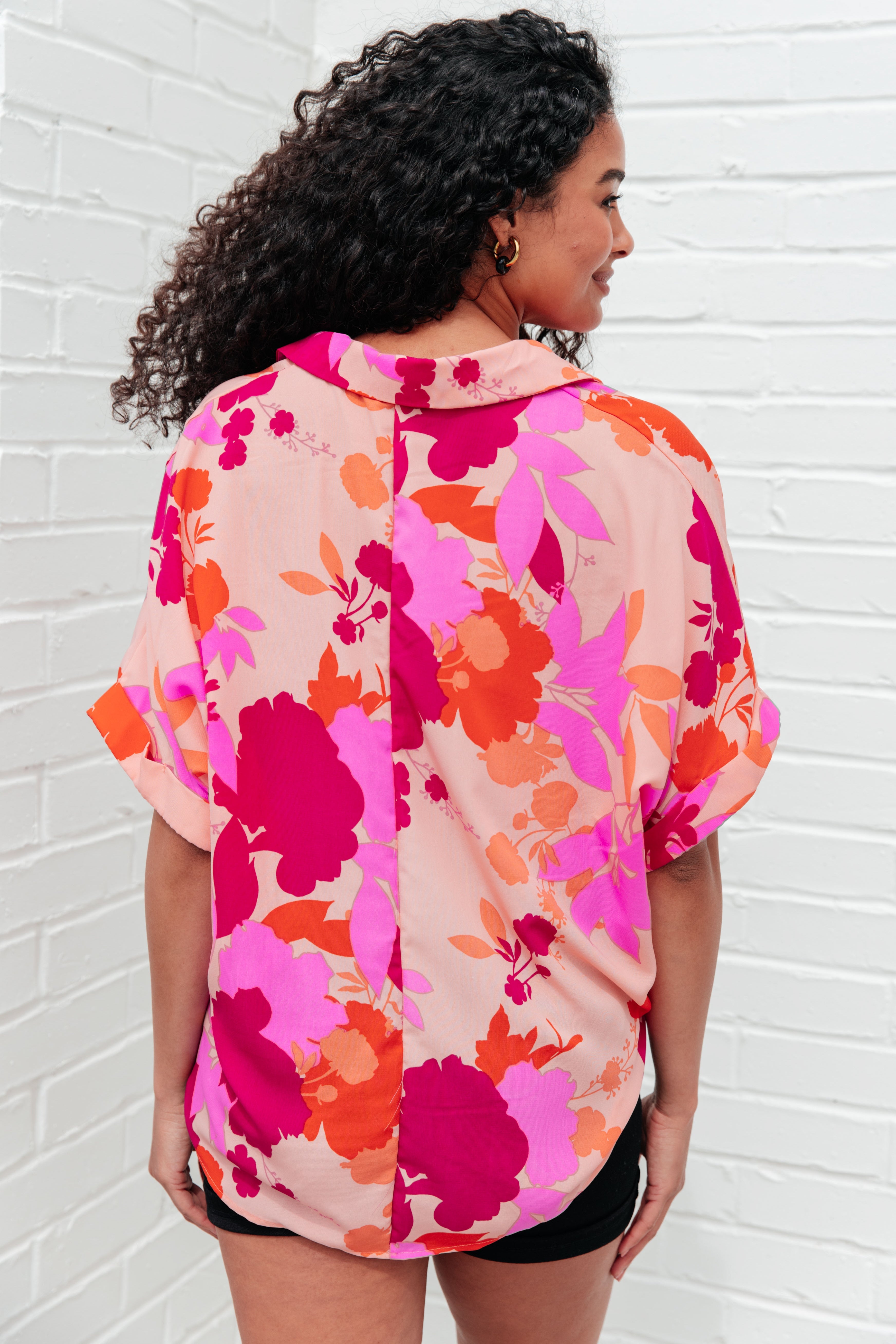 Tropical Vibes Relaxed Satin Blouse