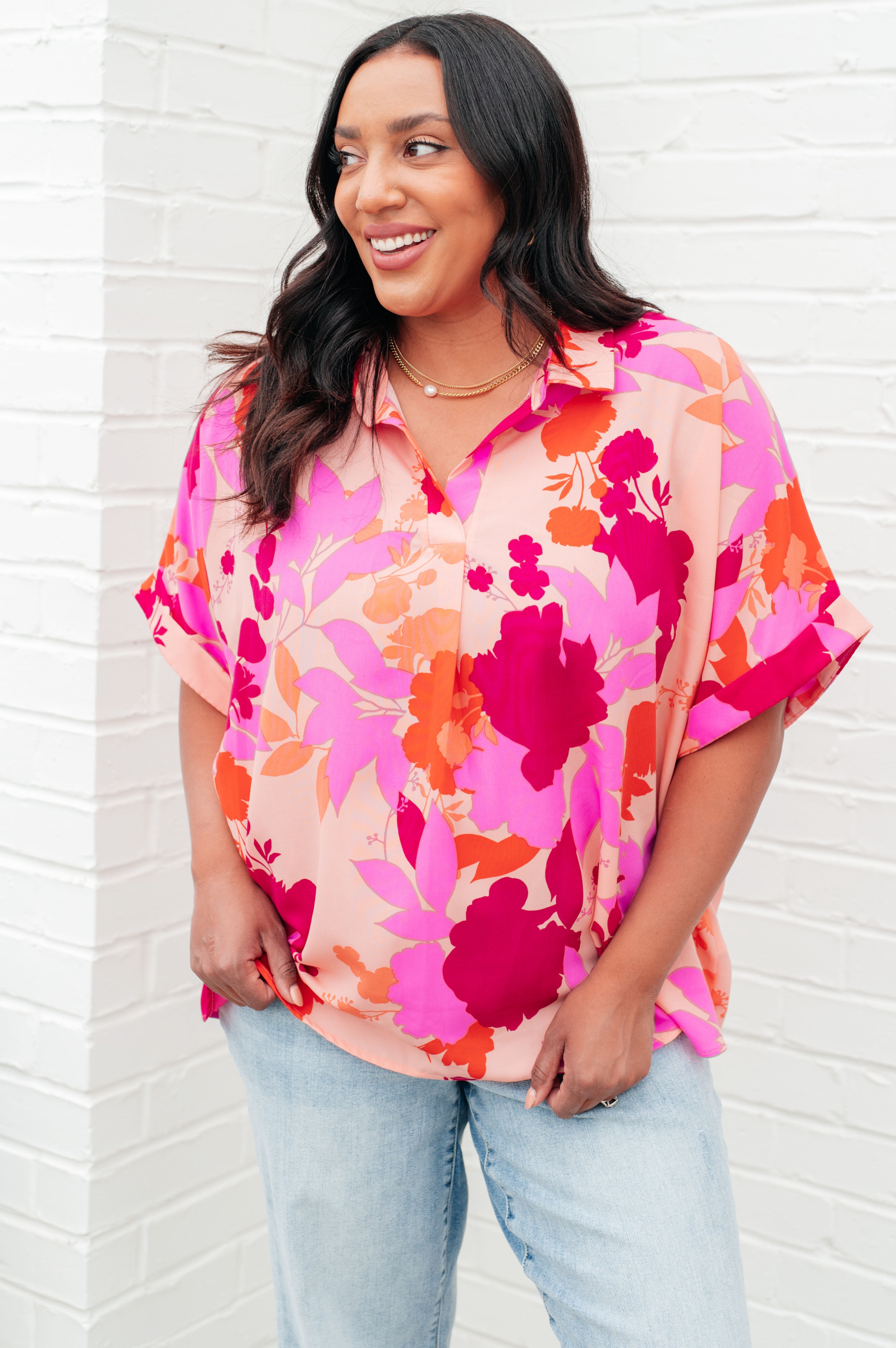 Tropical Vibes Relaxed Satin Blouse