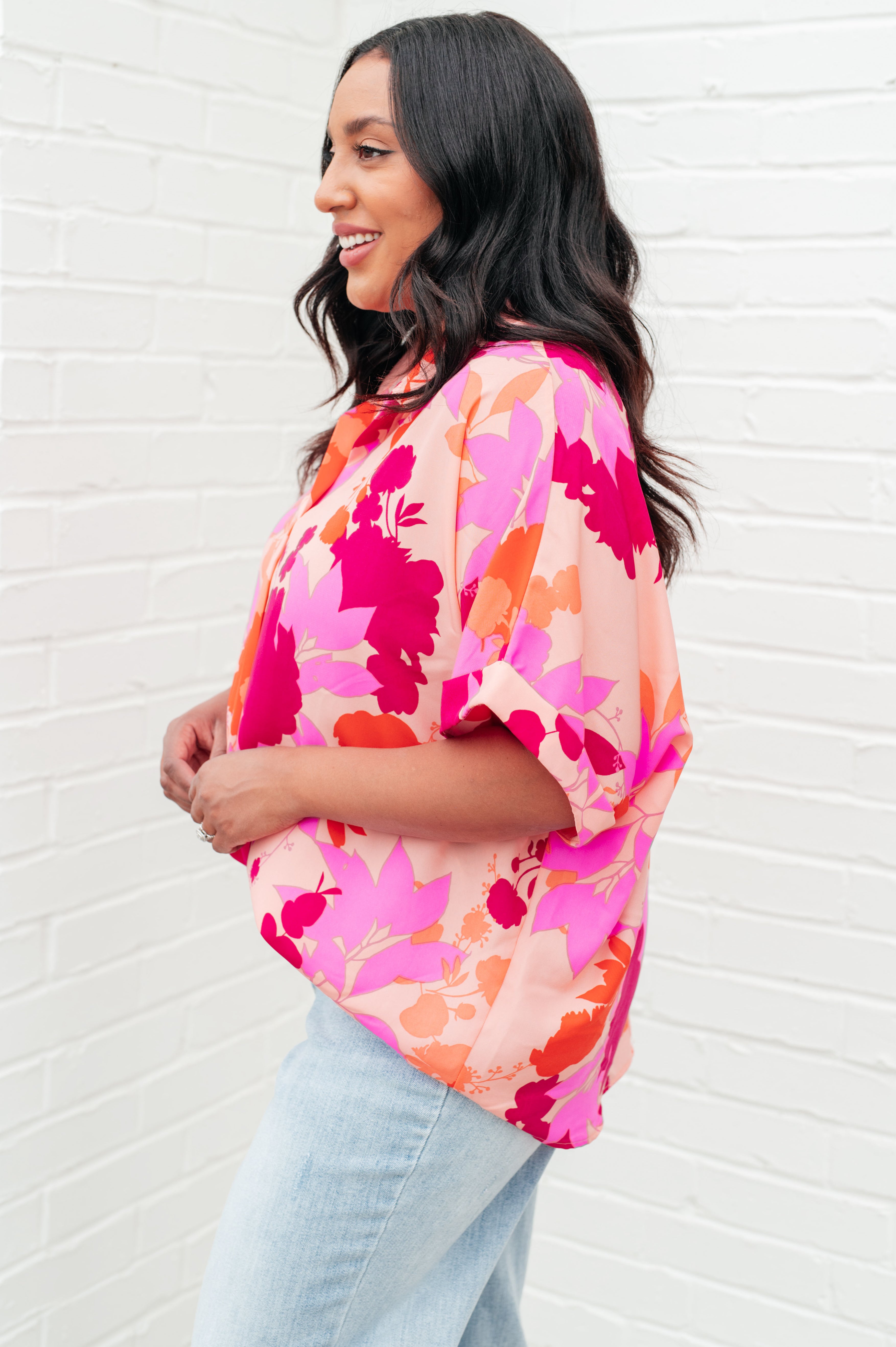 Tropical Vibes Relaxed Satin Blouse