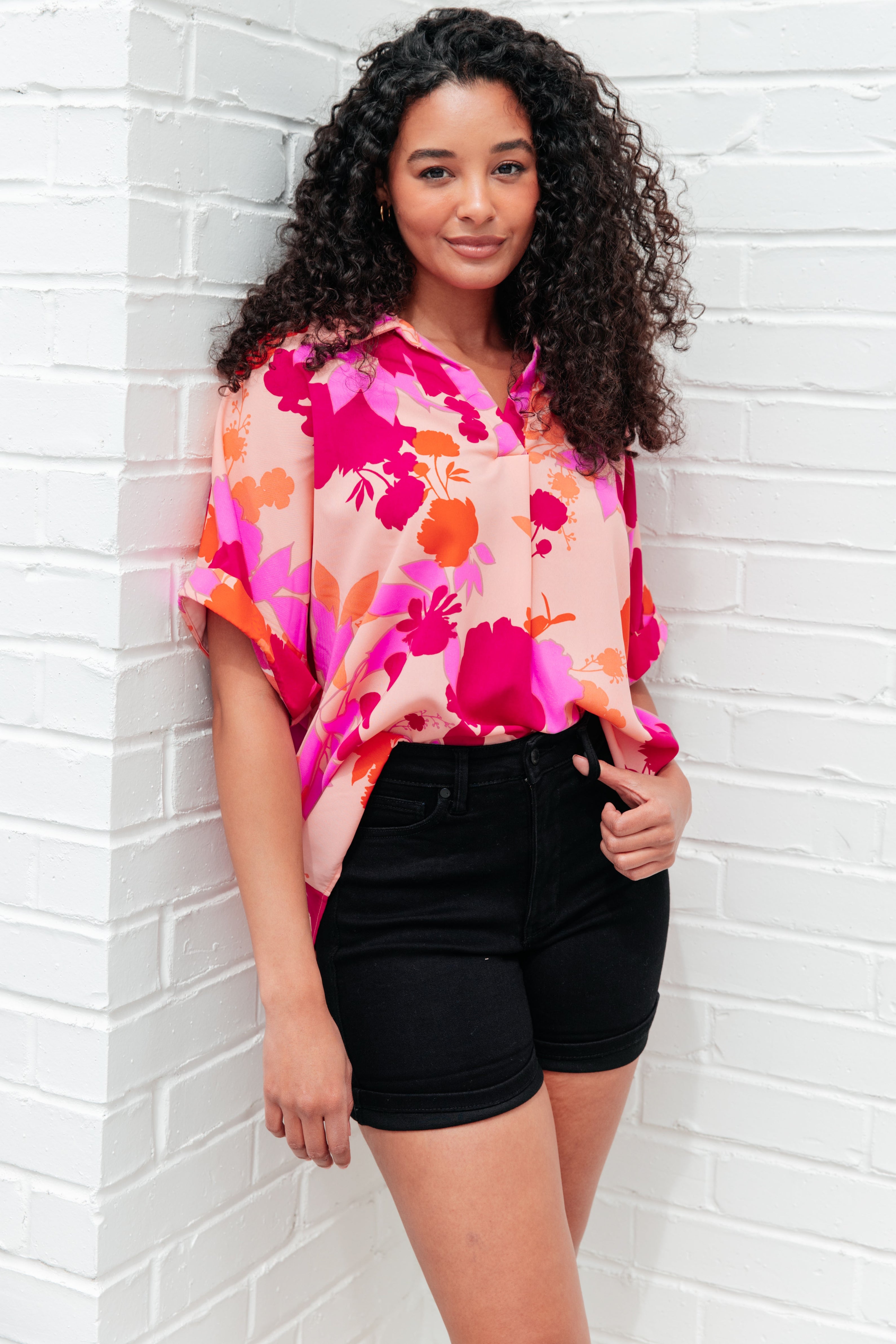 Tropical Vibes Relaxed Satin Blouse