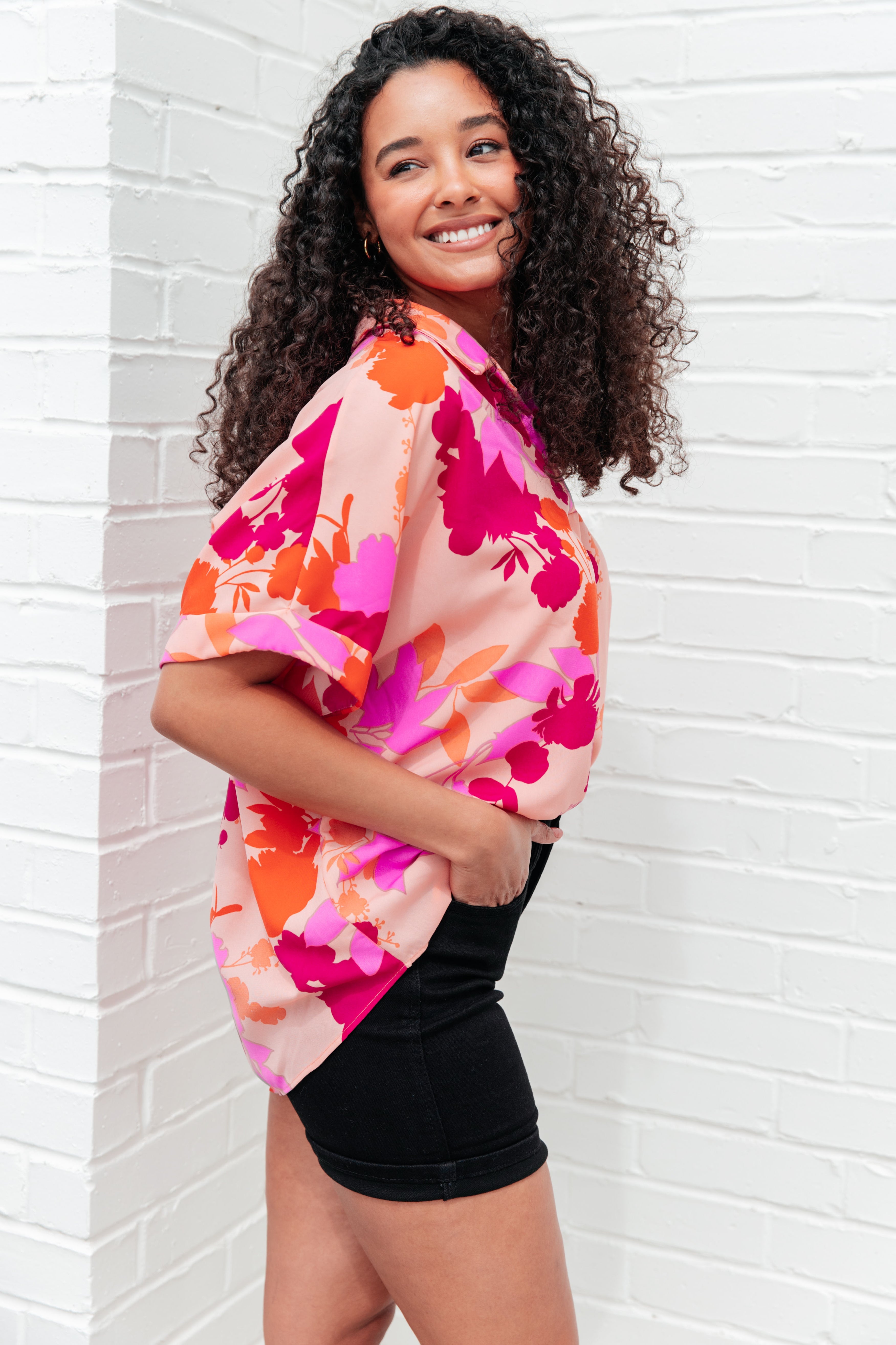 Tropical Vibes Relaxed Satin Blouse