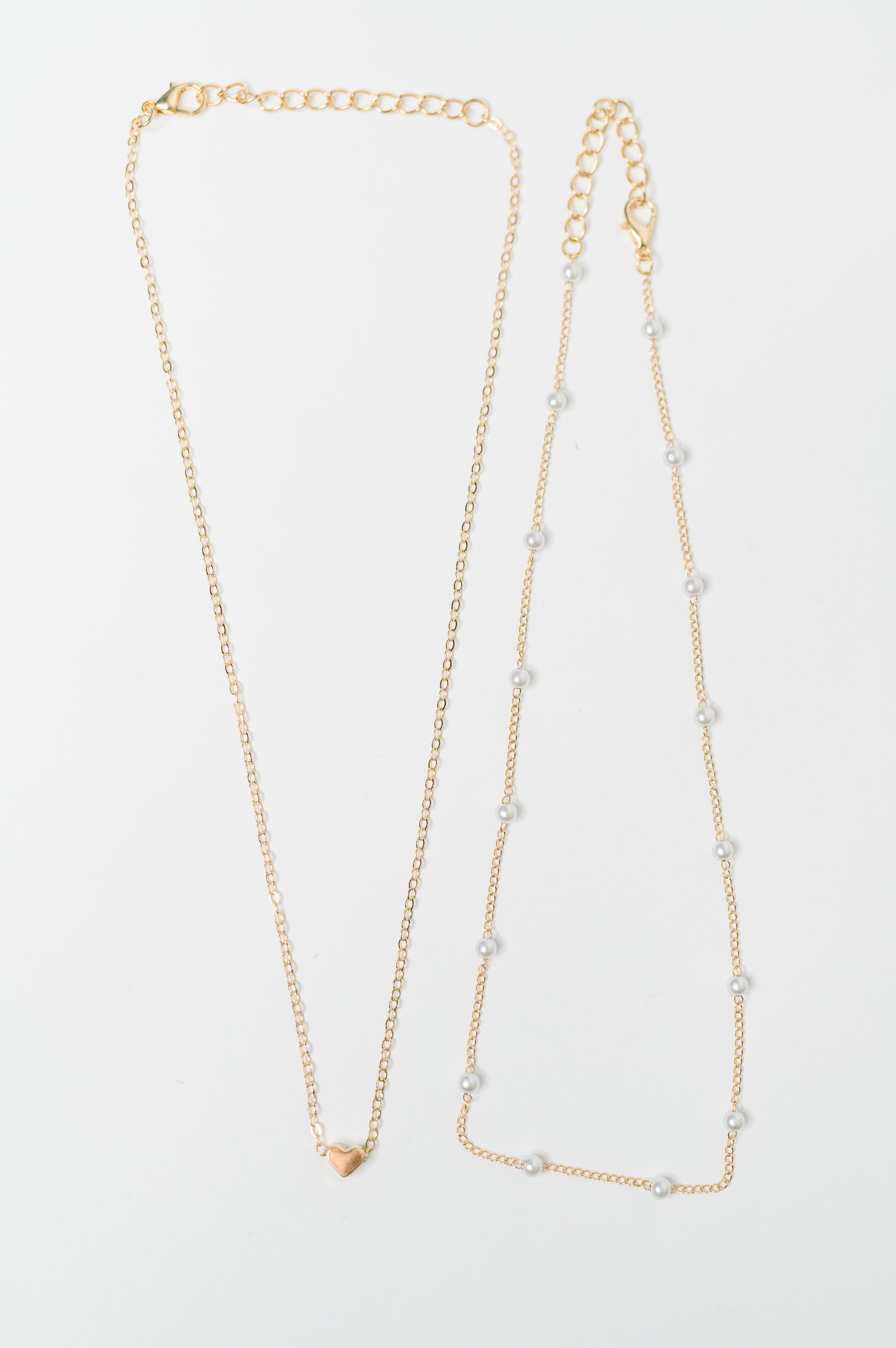 Gold Plated Heart of Gold Pendant Necklace Layered Set in Gold