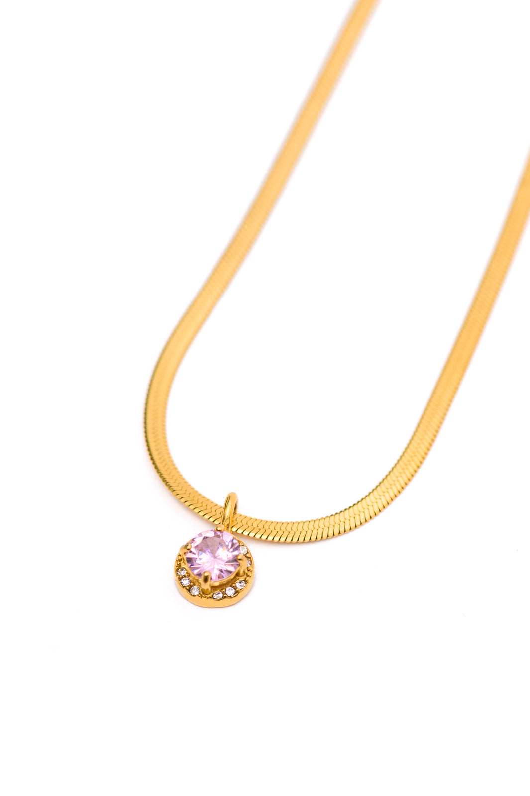 18K Gold Here to Shine Gold Plated Necklace in Pink