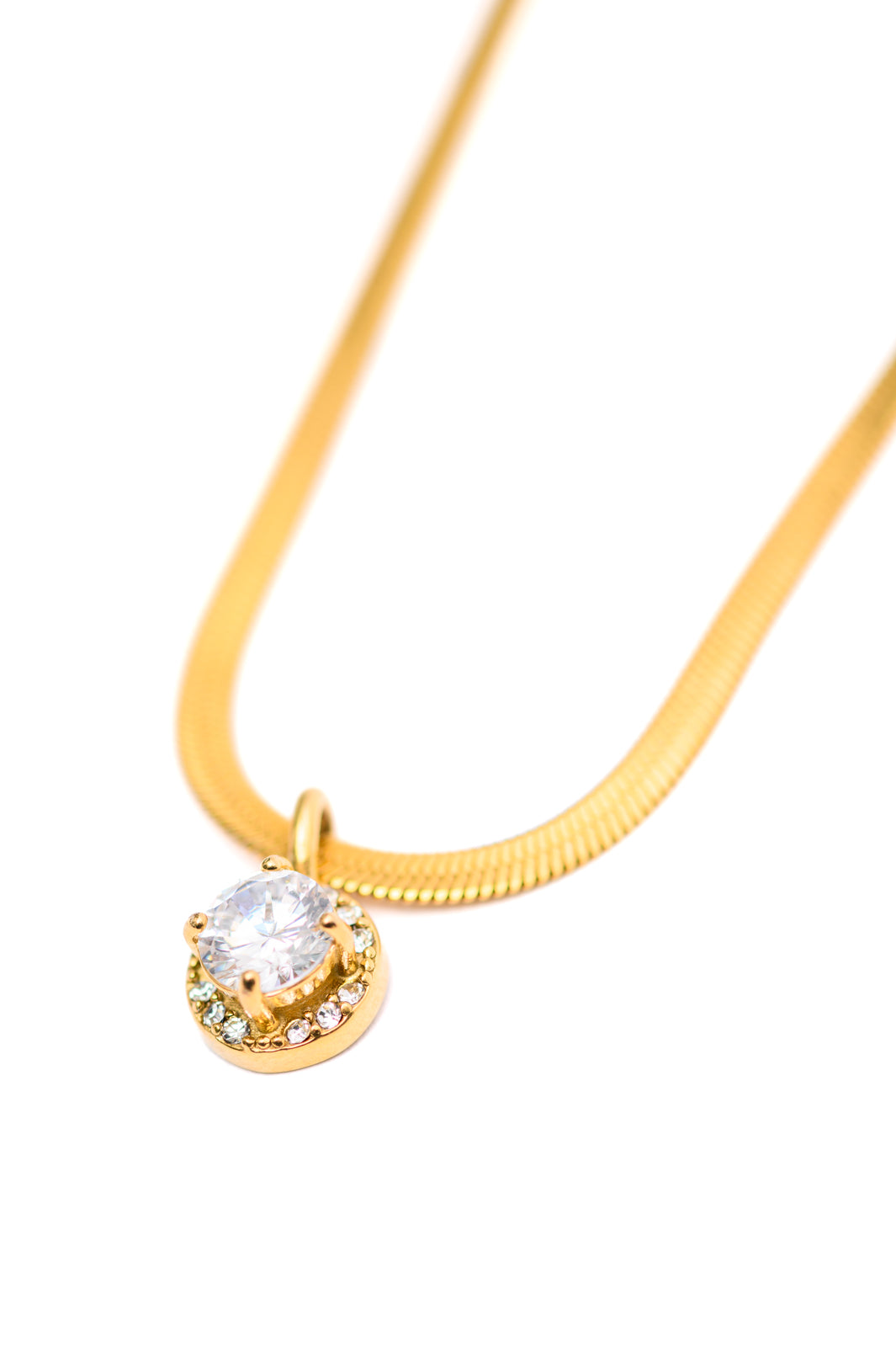 18K Gold Here to Shine Gold Plated Necklace in White