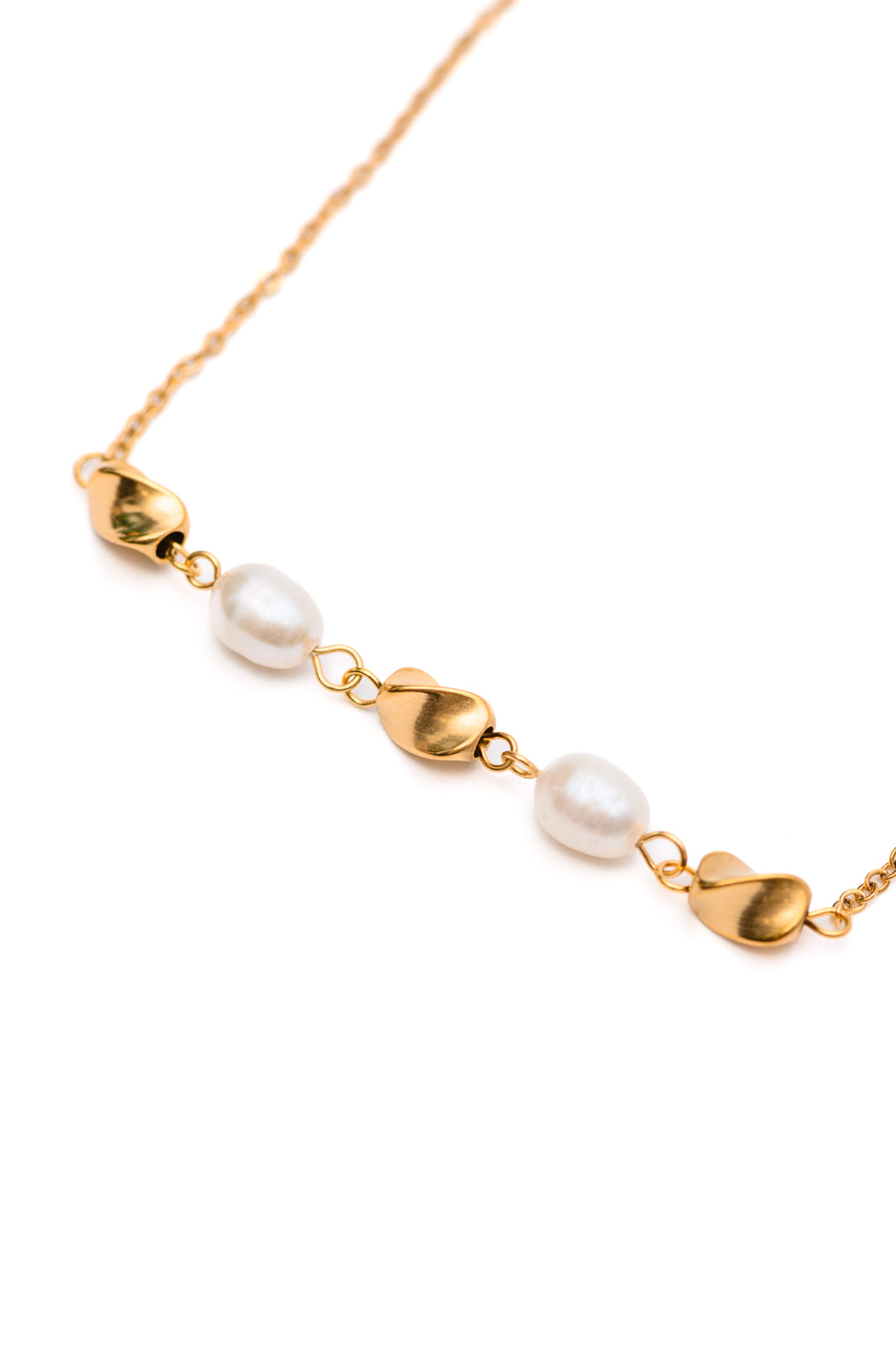 18K Gold Plated Stainless Steel Pearl Necklace