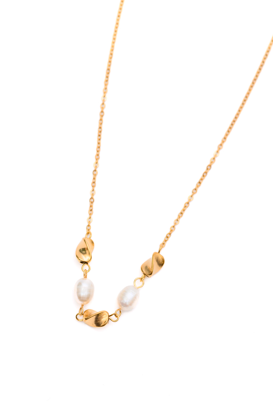 18K Gold Plated Stainless Steel Pearl Necklace