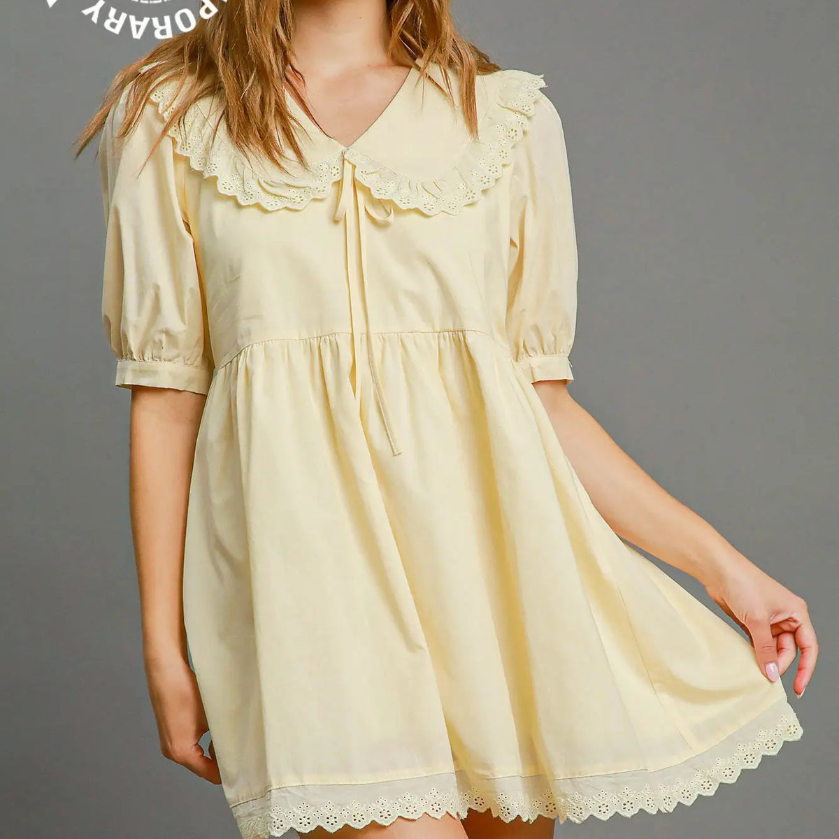 Abito Estivo Lolita Giapponese Per Ragazze E Adolescenti – Bianco Con Colletto Peter Pan, Maniche A Sbuffo, Pizzo E Bottoni – Vestito Carino E Vintage Per Festa E Tempo Libero - 5