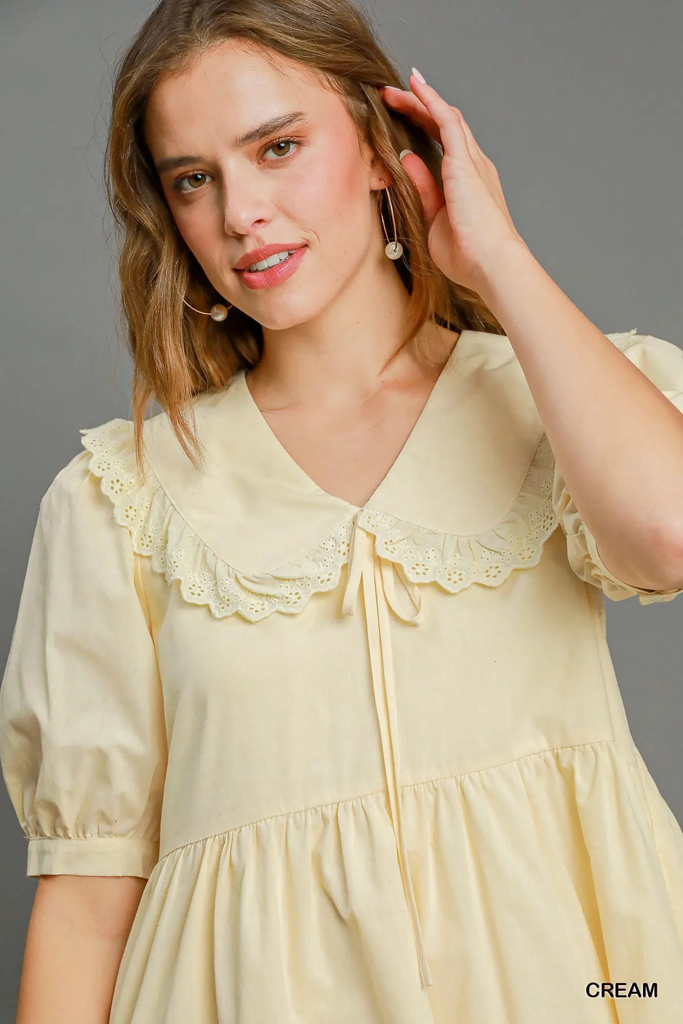 Peter Pan Vintage Babydoll Dress In Butter Cream *preorder*