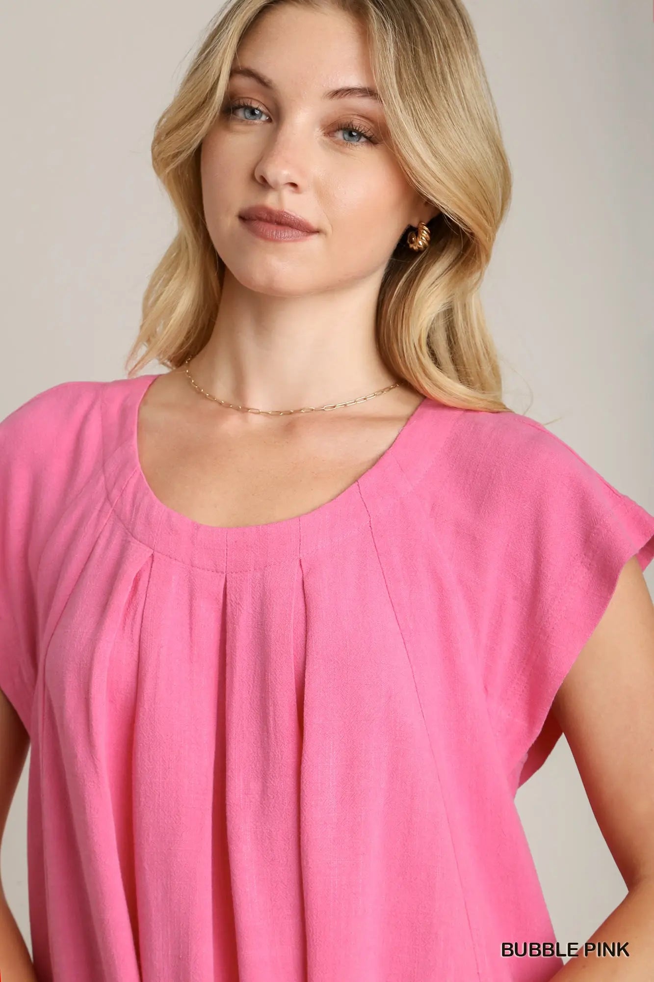 Truly Enchanting Peony Pink Linen Top