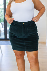 Corduroy Skirt Judy Blue Corduroy Patch Pocket Skirt in Emerald