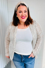 Be Your Own Star Silver Sequin Open Blazer -SALE- (SIZE 3XL LEFT)