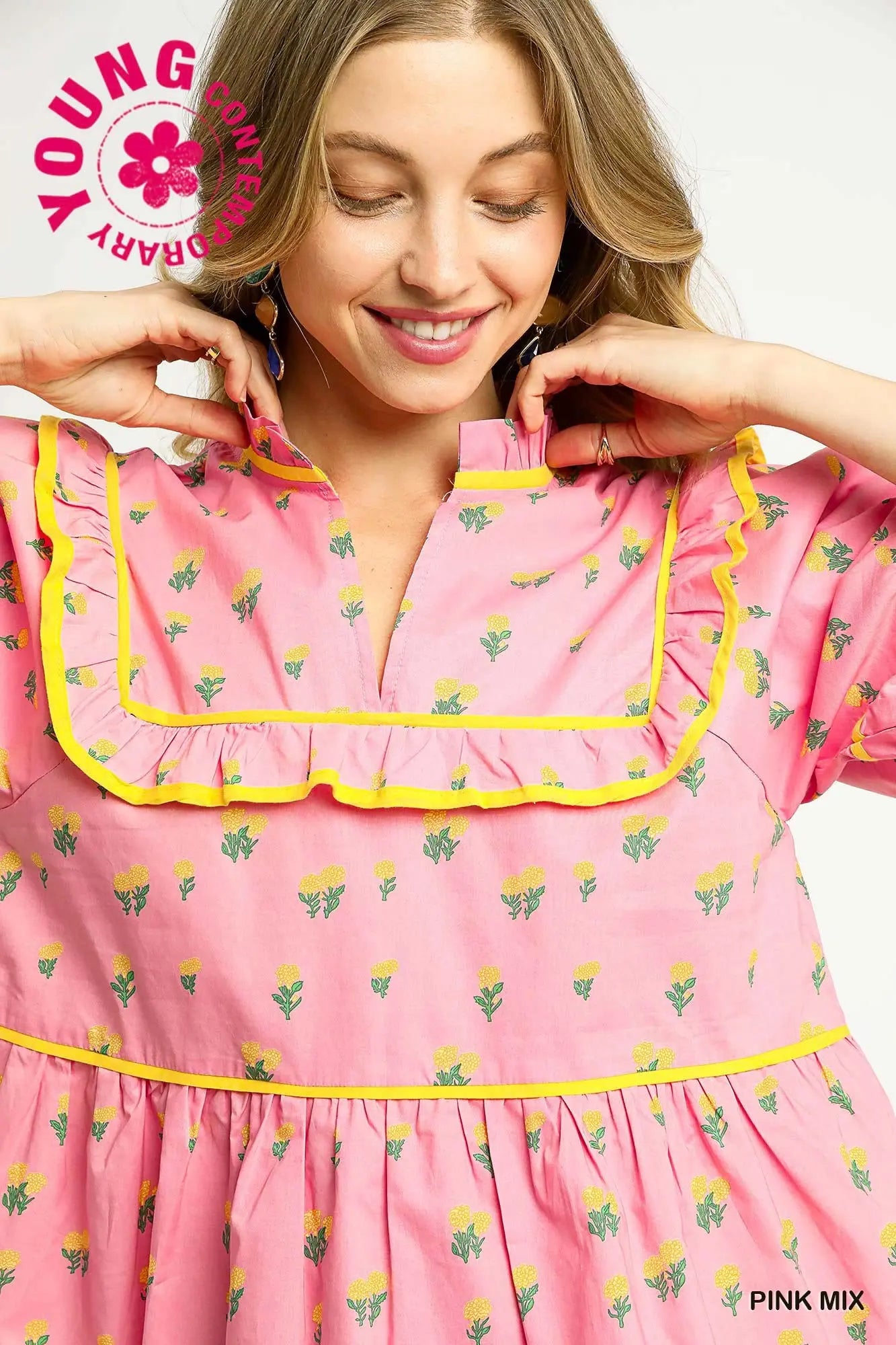 Freshly Squeezed Pink Lemonade Babydoll Cotton Top