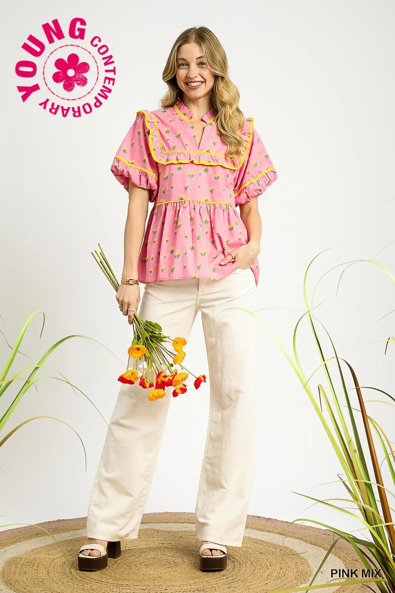 Freshly Squeezed Pink Lemonade Babydoll Cotton Top